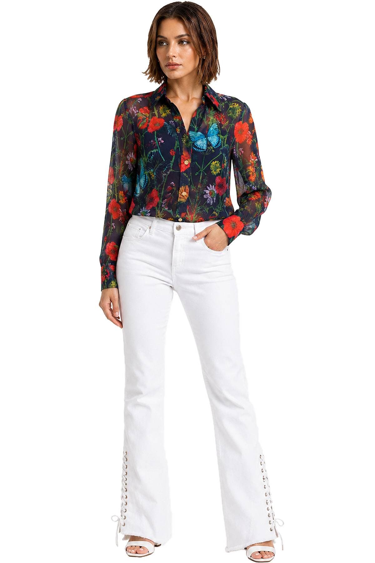 Butterfly Chiffon Blouse with Cami | Women's - $195.00 - View 10 of 10