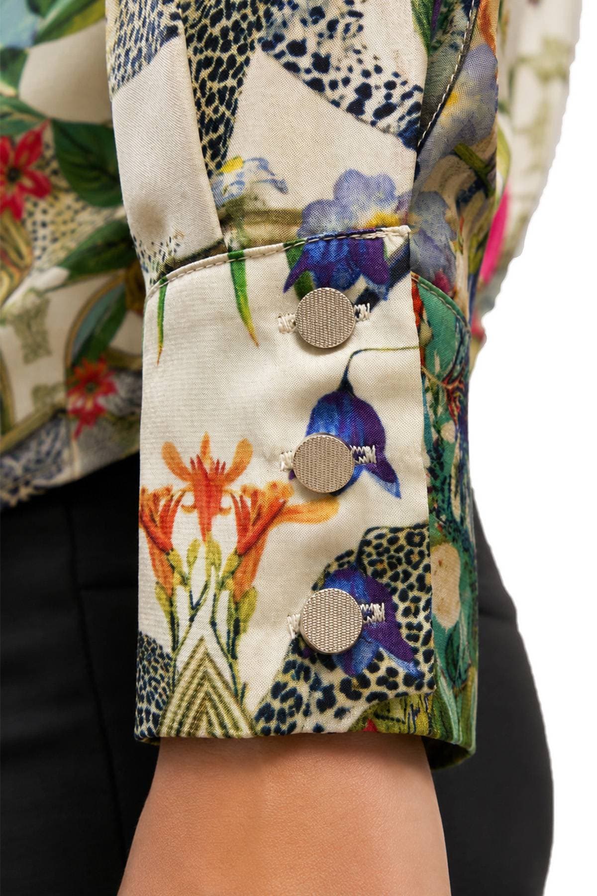 Jungle Print Tie Front Blouse | Women's - $175.00 - View 6 of 7