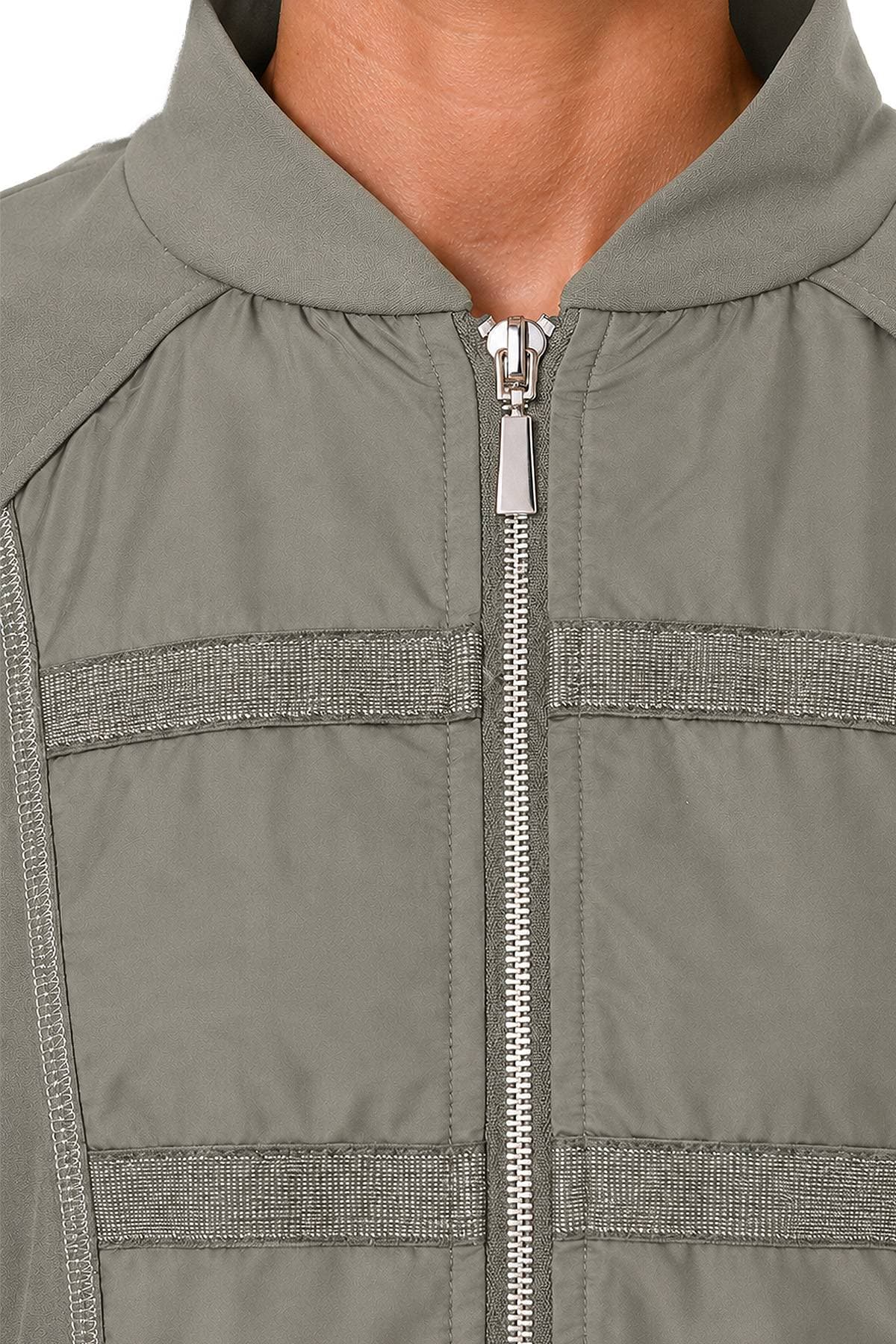 Grey Green Sporty Zip Jacket | Women's - $285.00 - View 6 of 7