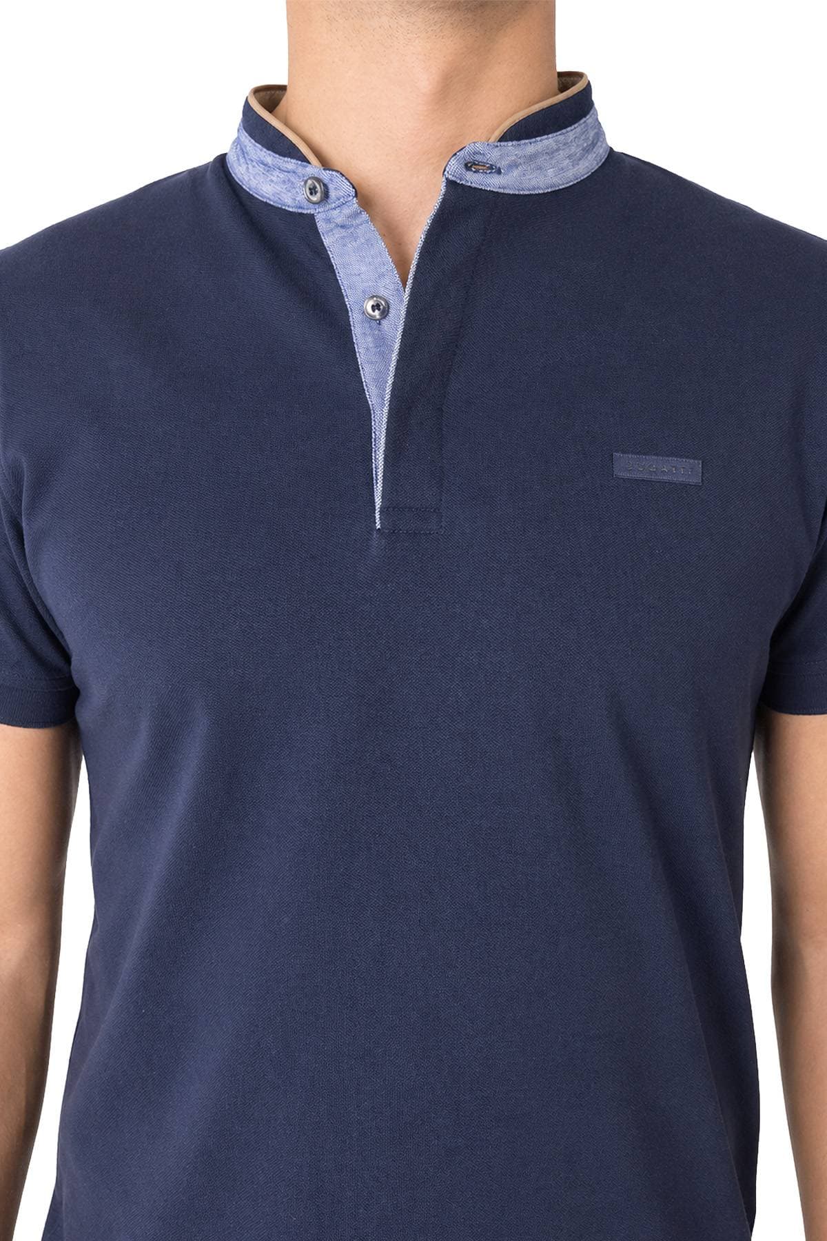Cotton Navy Blue Banded Tee Shirt | Men's - $141.50 - View 6 of 6