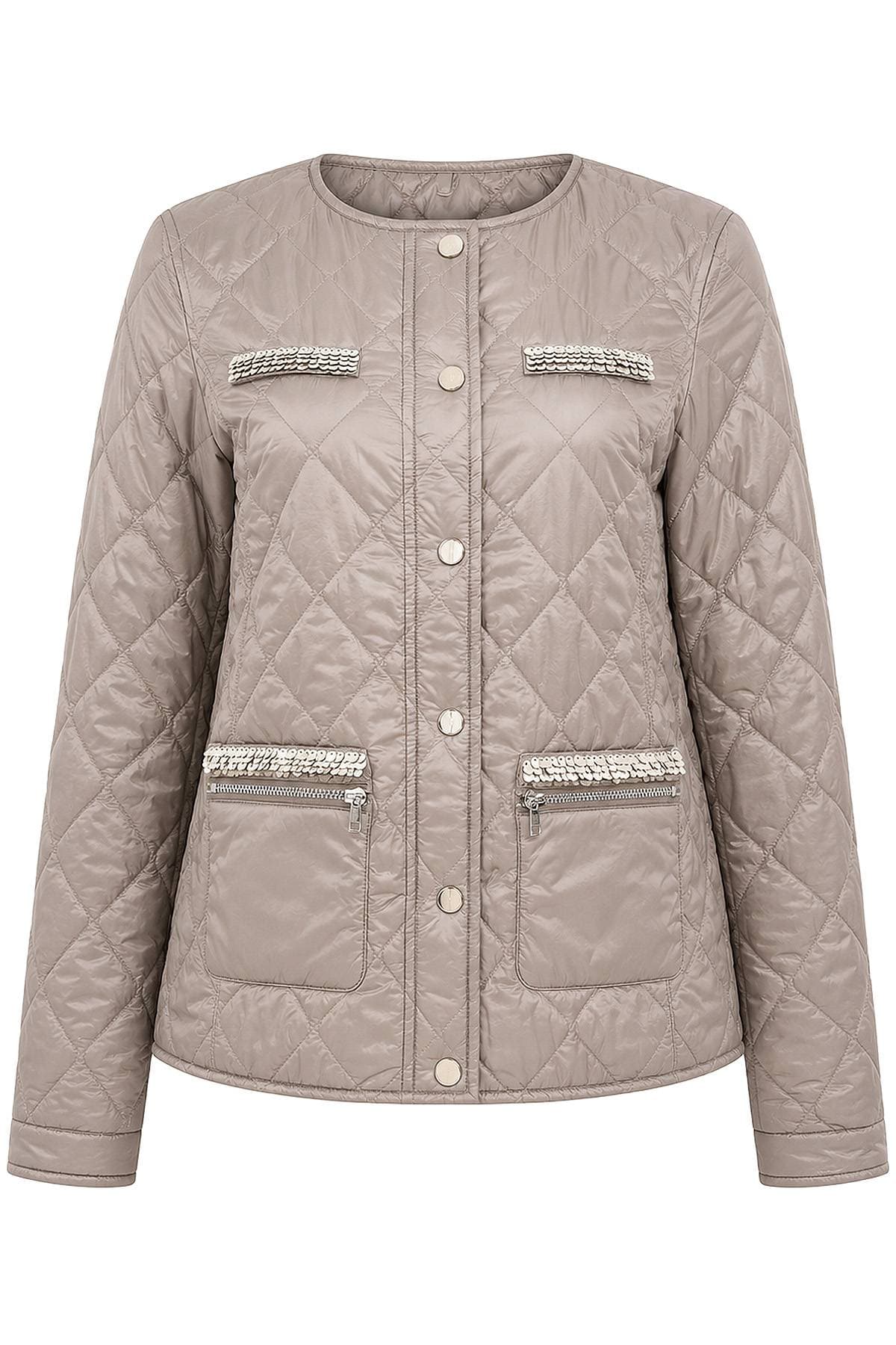 Taupe Quilted Snap Jacket | Women's - $275.00 - View 6 of 6