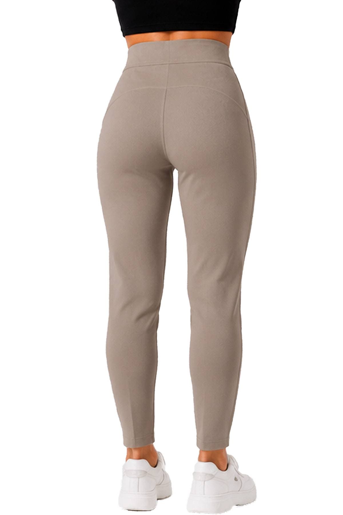 Taupe Knit Stretch Pull On Pant -  - Alternative view 4