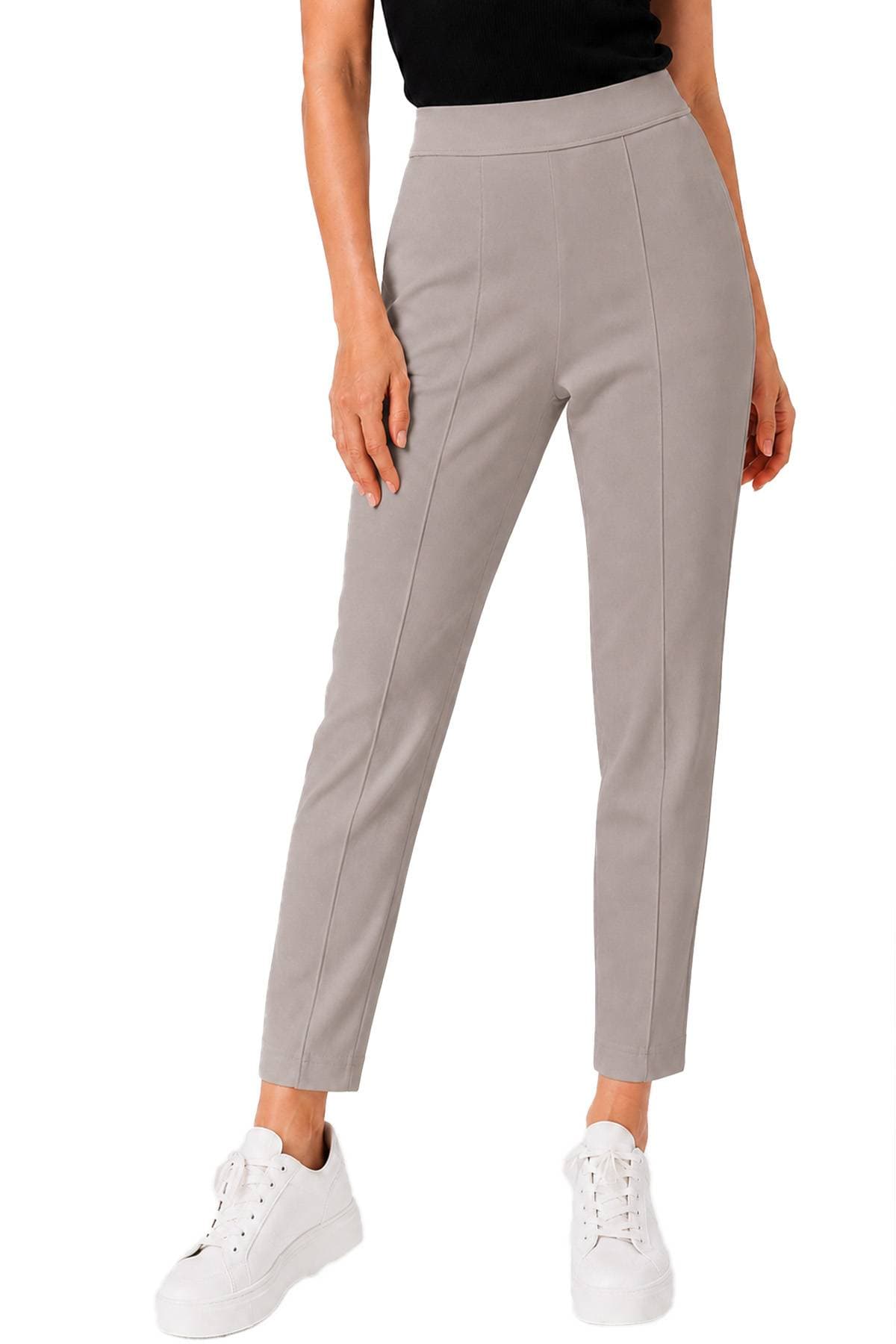 Taupe Knit Stretch Pull On Pant -  - Main product view