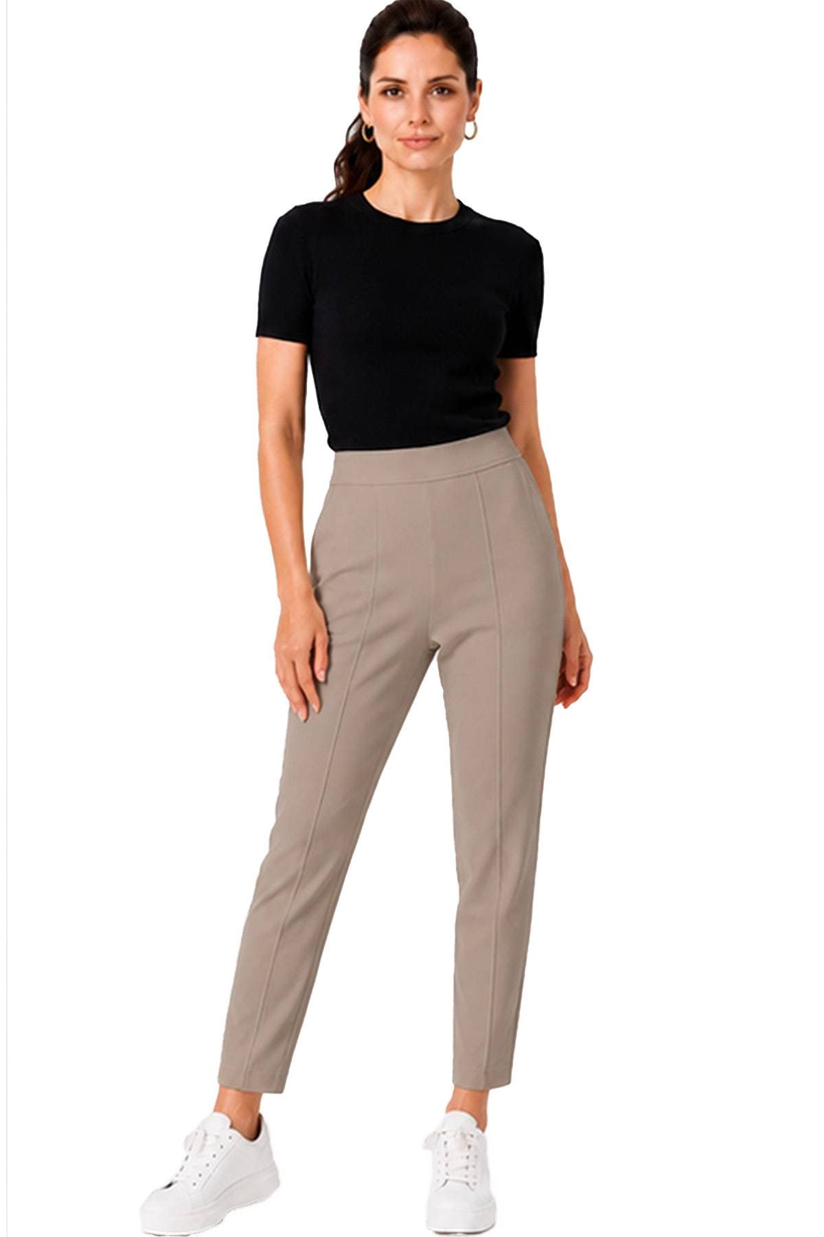Taupe Knit Stretch Pull On Pant | Women's - $158.00 - View 6 of 7