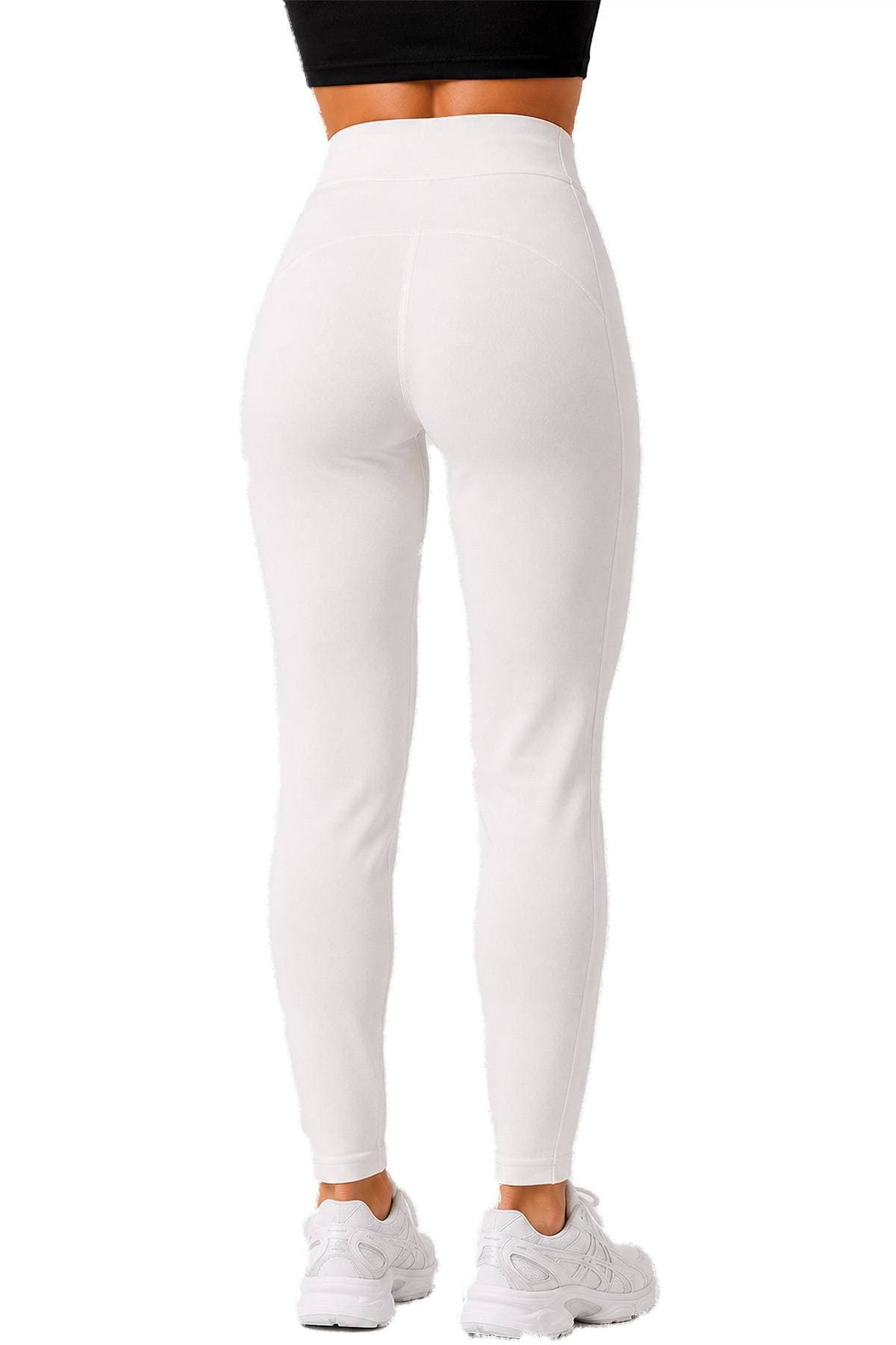 White Knit Stretch Pull On Pant -  - Alternative view 2