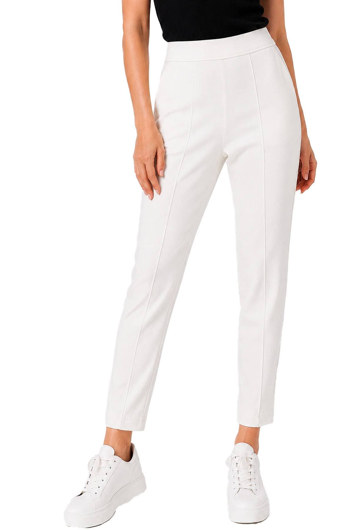 White Knit Stretch Pull On Pant -  - Main product view
