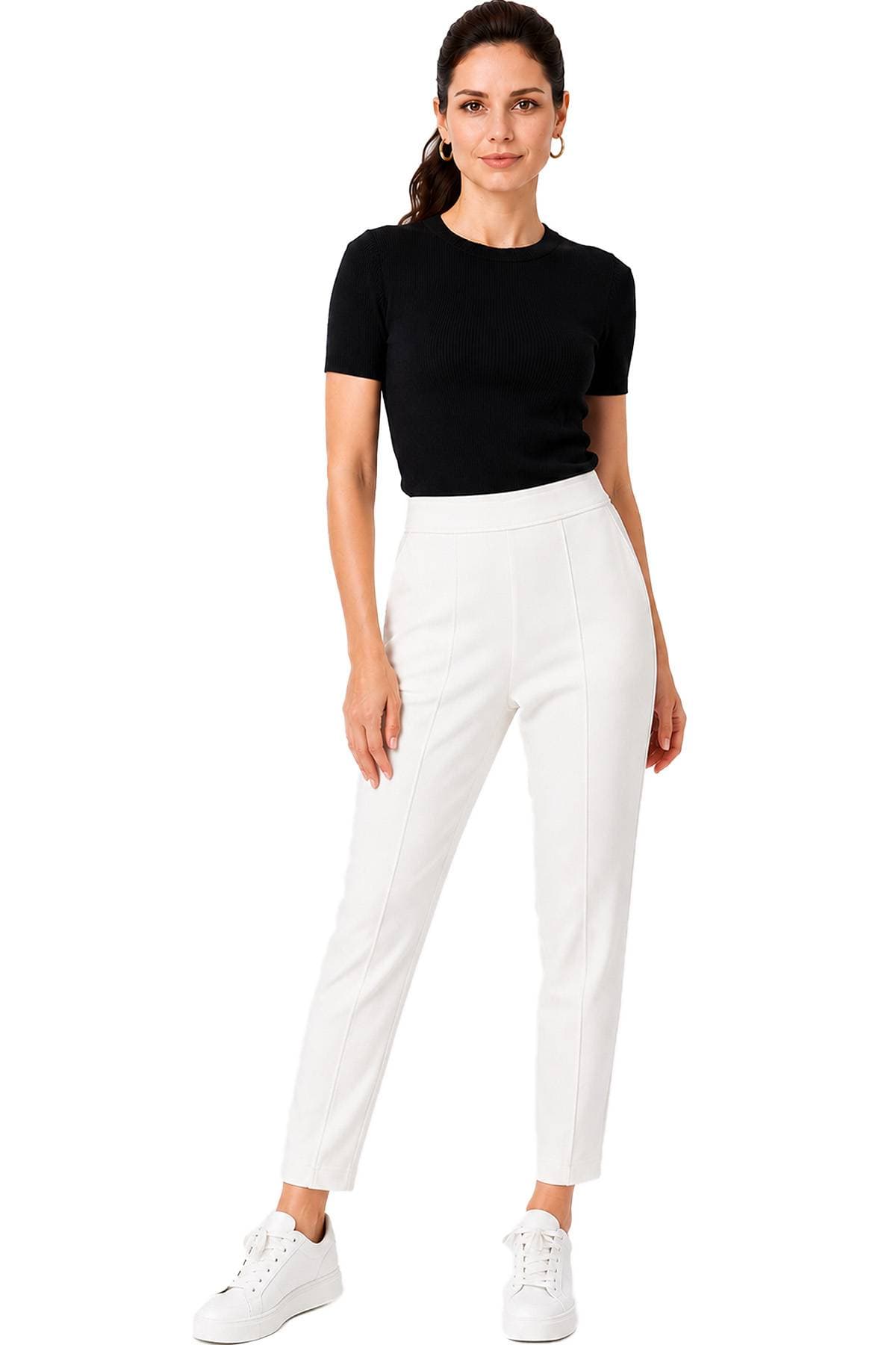 White Knit Stretch Pull On Pant | Women's - $158.00 - View 7 of 8