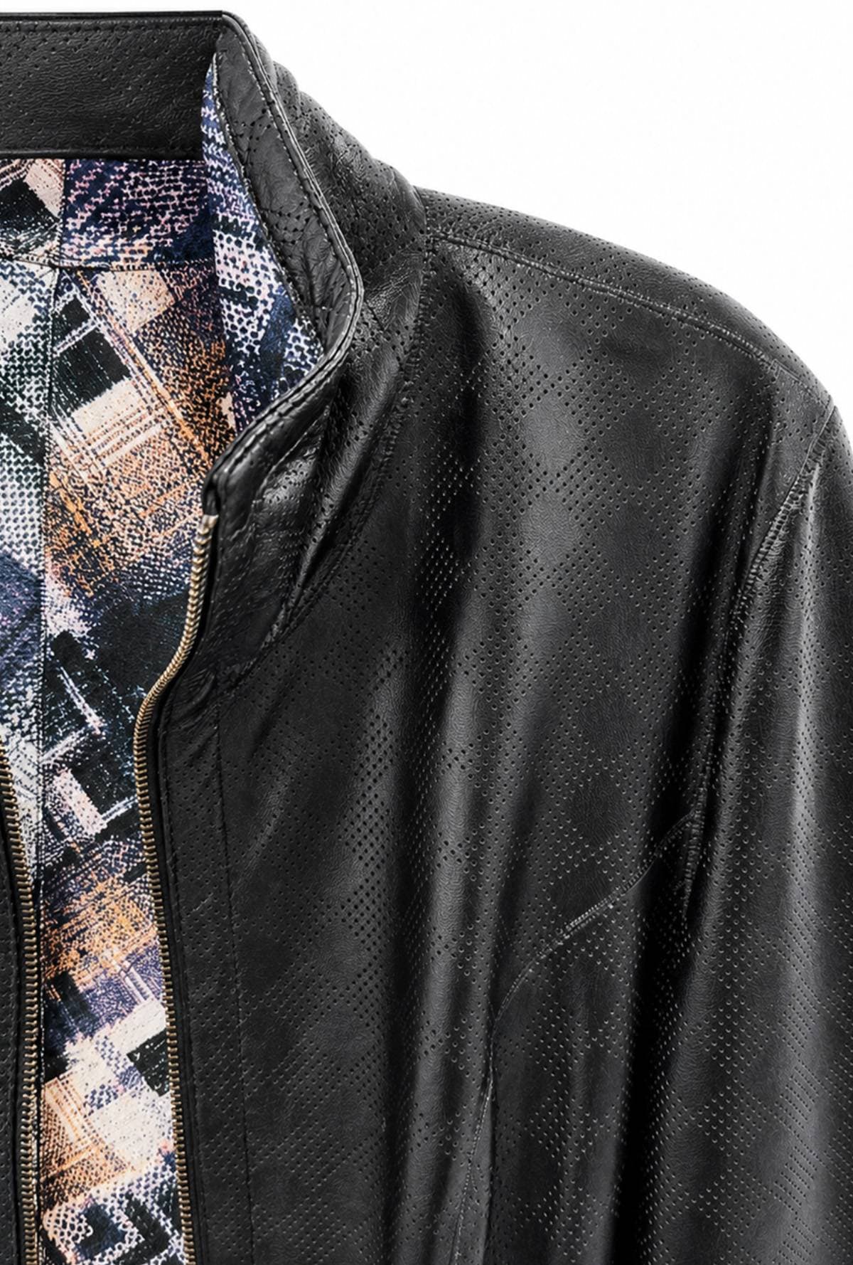Black Leather Zip Jacket -  - Alternative view 2
