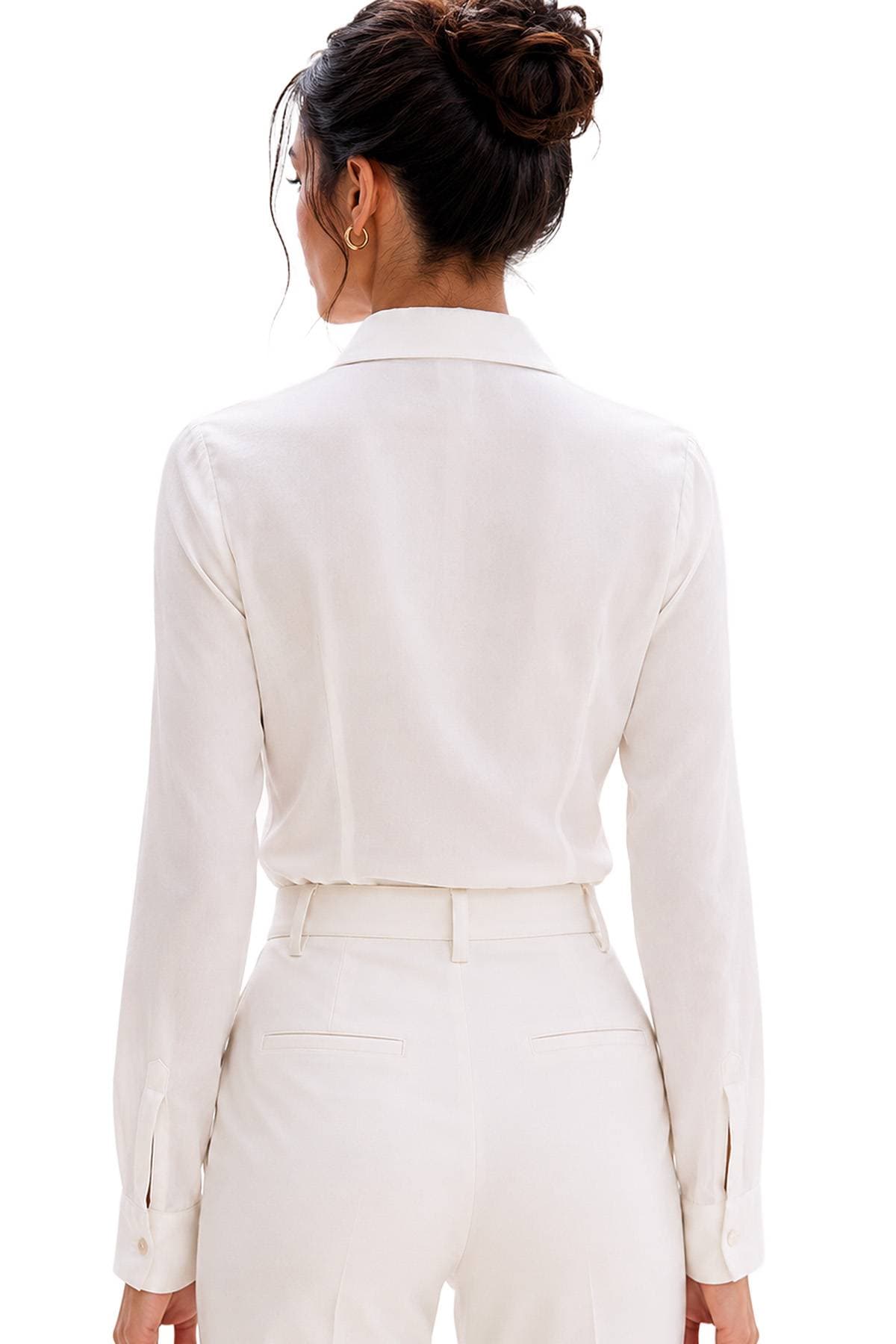 White Ivory Viscose Occasion Blouse -  - Alternative view 4