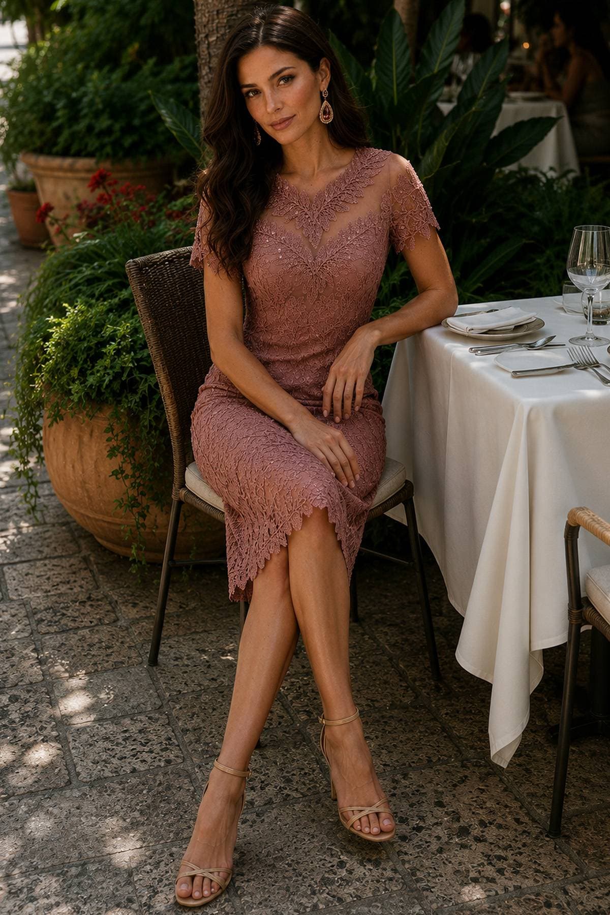 Pink Corded Lace Cocktail Dress | Women's - $495.00 - View 6 of 6