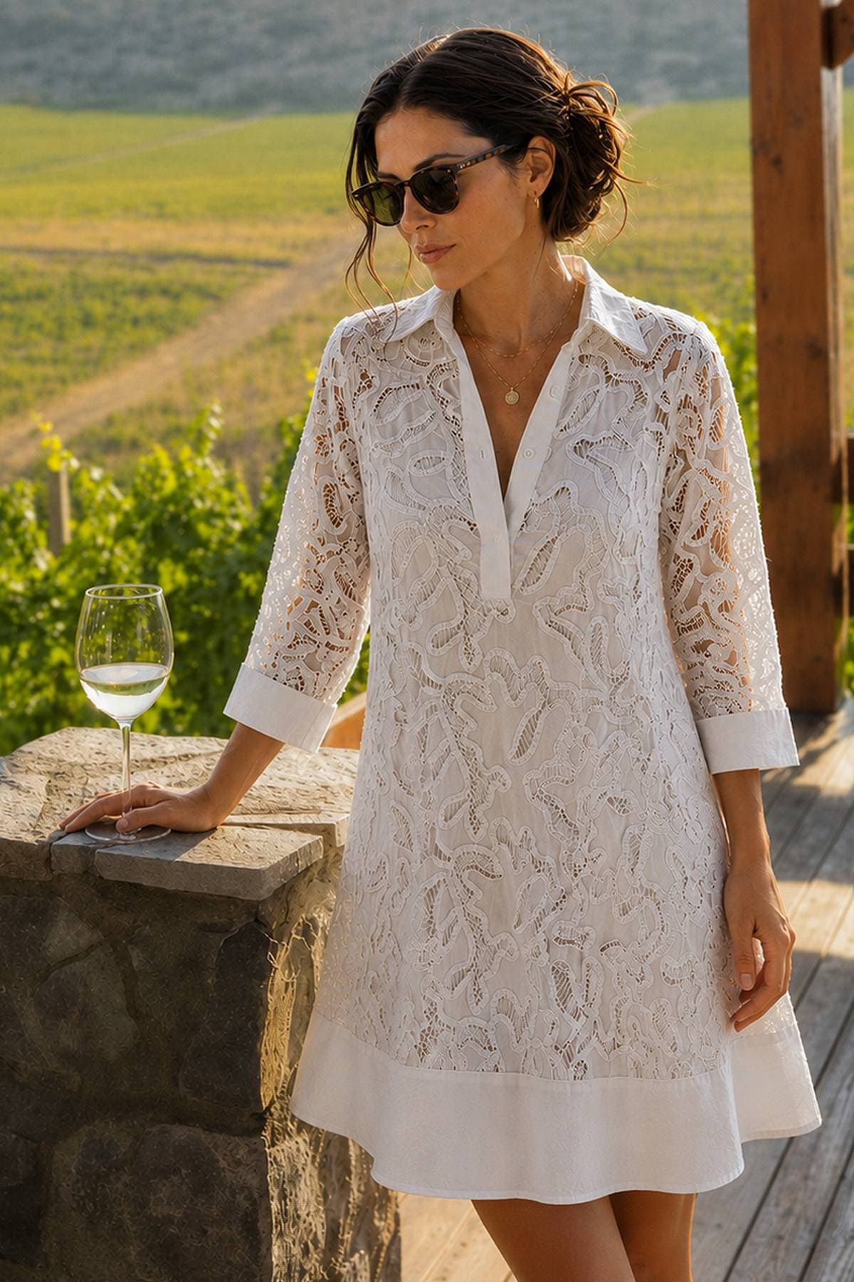 Italian White Cotton 2pc Dress - $295.00 - View 2 of 7