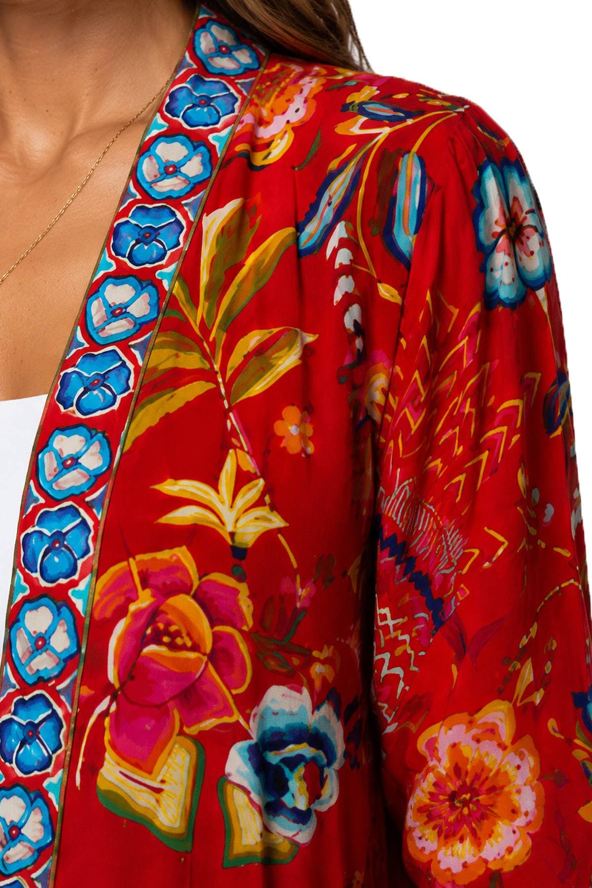Crimson Garden Silk-Cupro Kimono | Women's - $195.00 - View 3 of 3