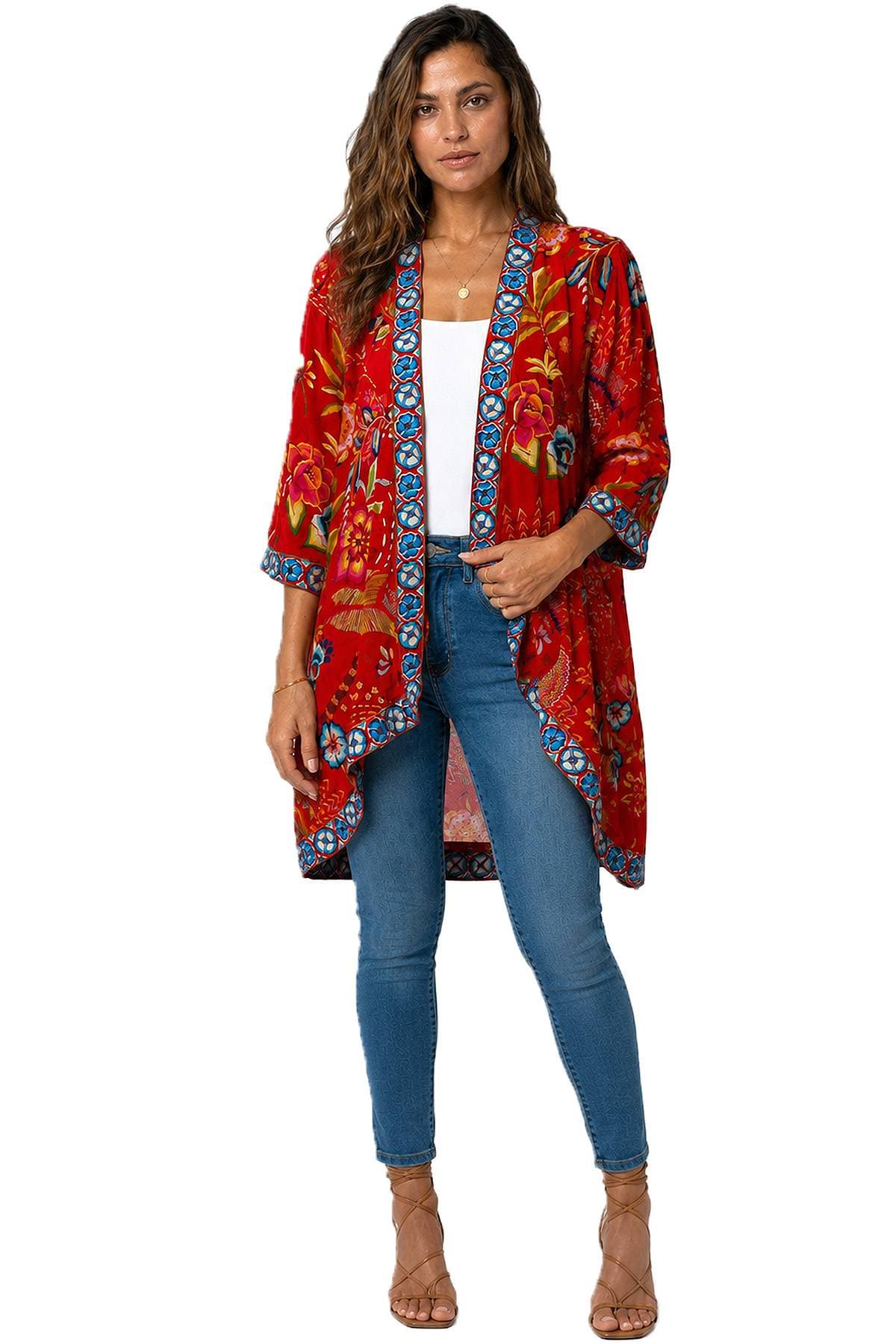 Crimson Garden Silk-Cupro Kimono | Women's - $195.00 - View 1 of 3