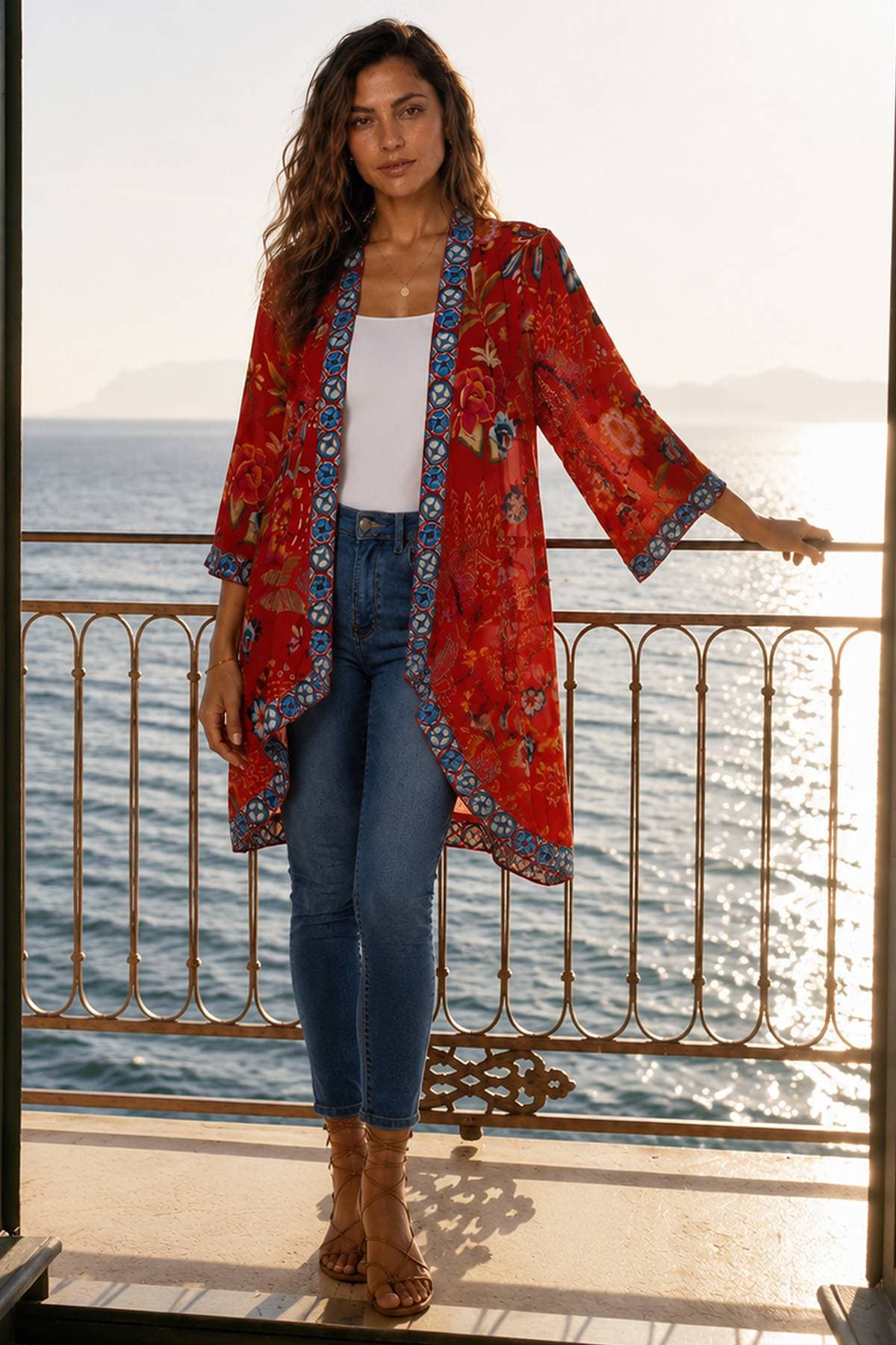 Crimson Garden Silk-Cupro Kimono | Women's - $195.00 - View 2 of 3