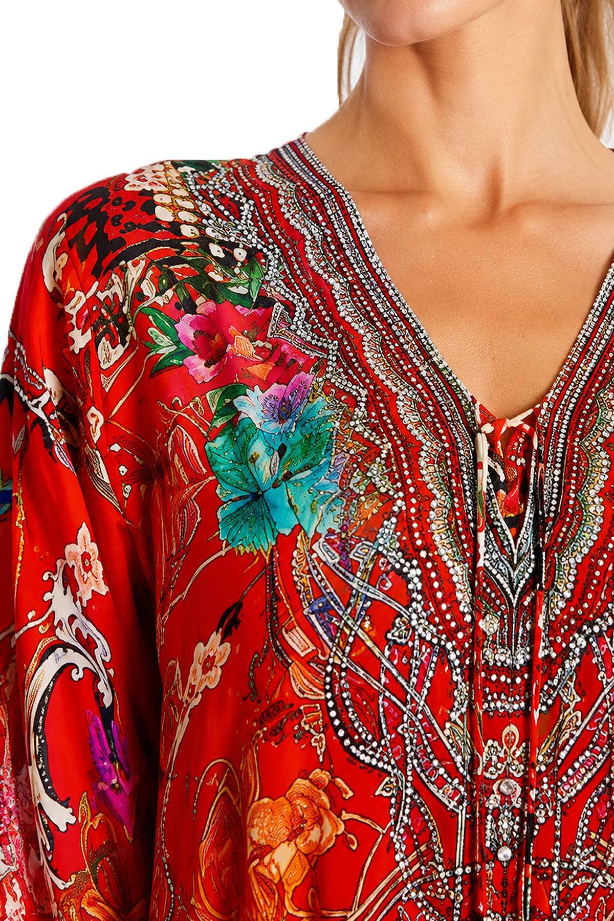 Red Printed Coverup Dress | Women's -  - Alternative view 3