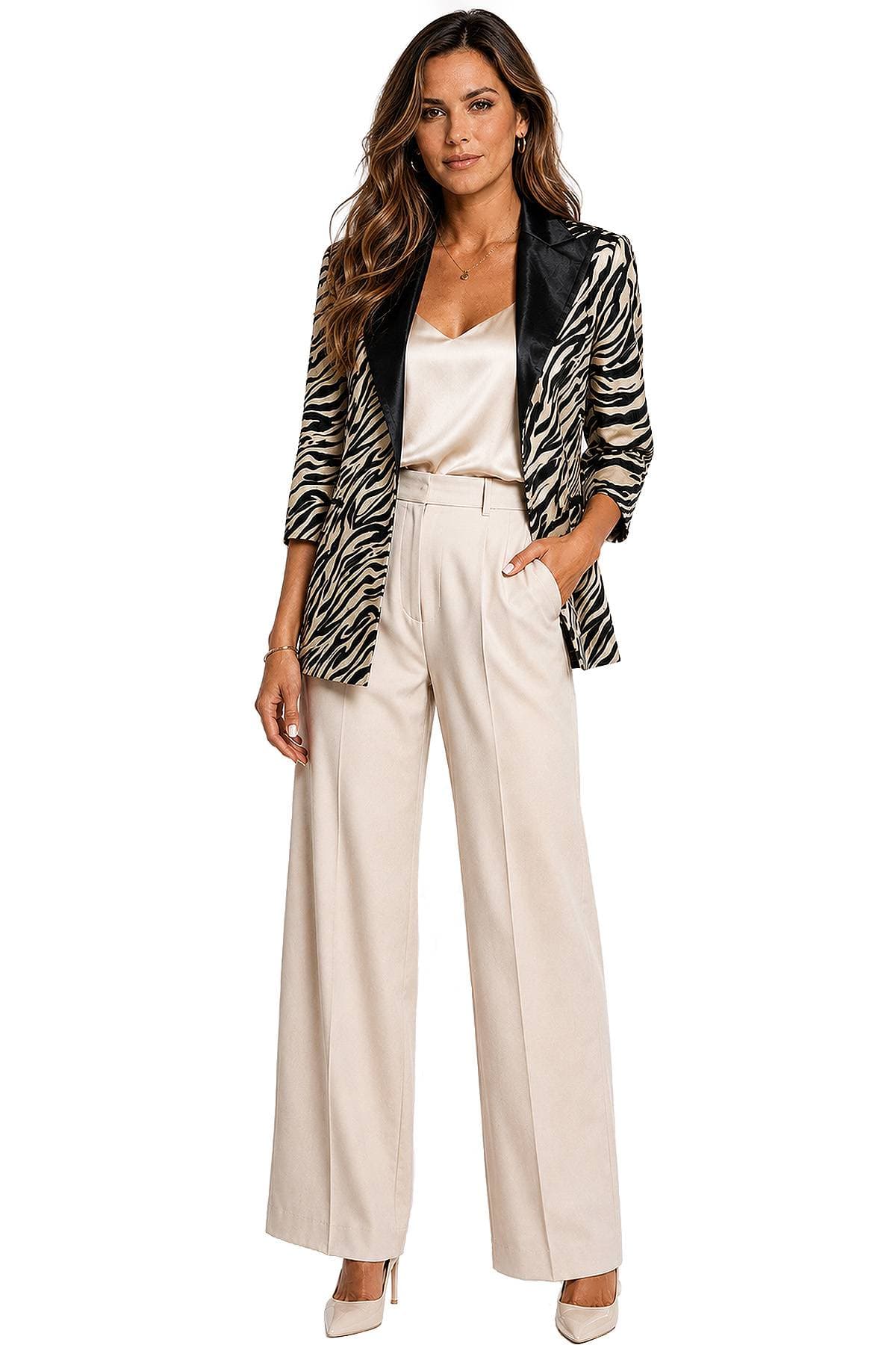 Reversible Swing Zebra Metallic Occasion Jacket | Women's - $285.00 - View 8 of 8