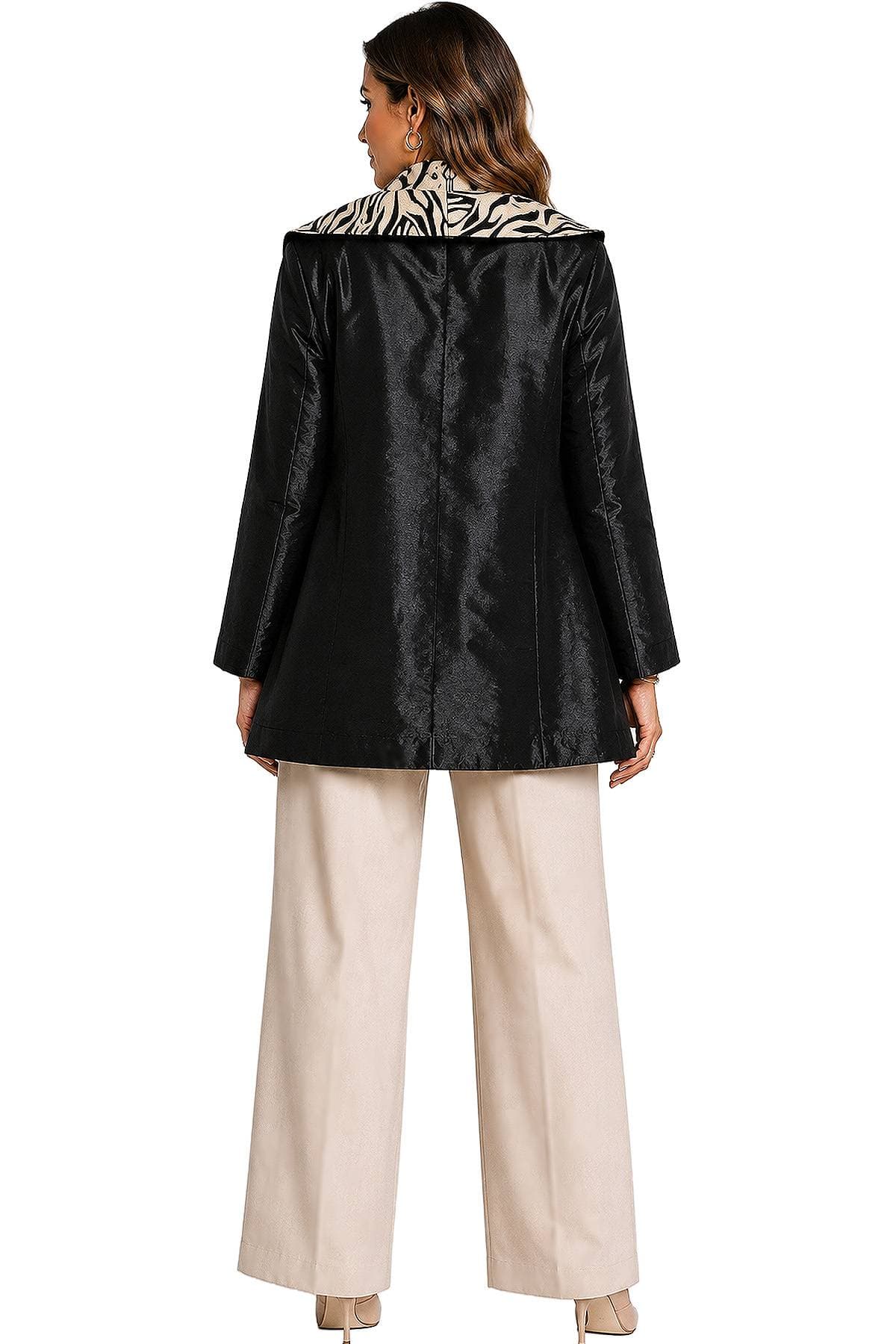 Reversible Swing Zebra Metallic Occasion Jacket | Women's - $285.00 - View 5 of 8