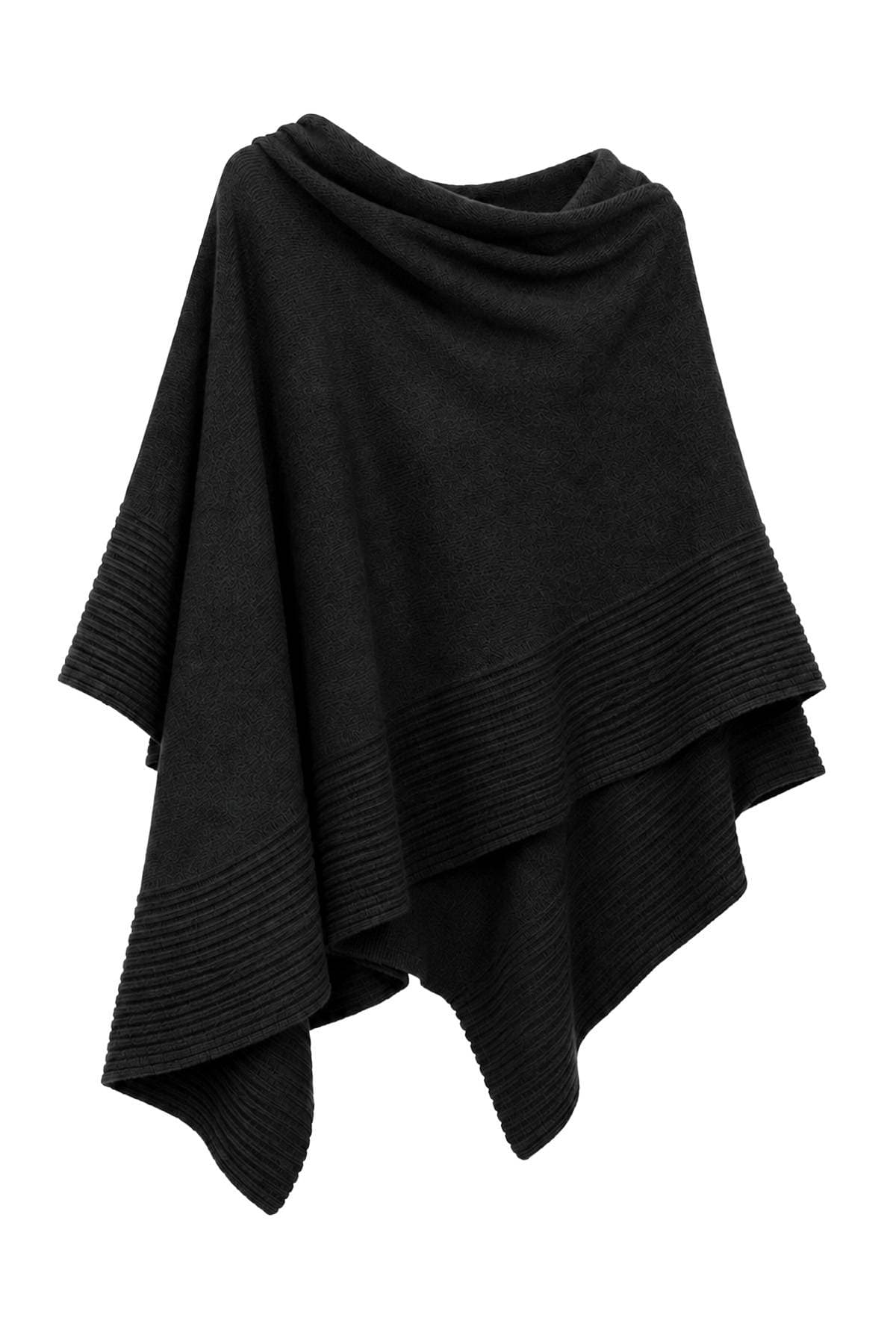 Black 100% Cashmere Italian Ruffle Shawl | Women's - $565.00 - View 5 of 5