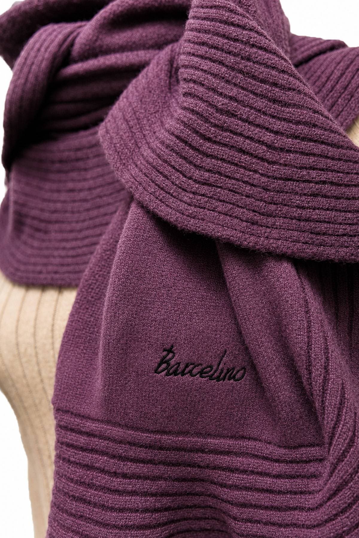 Purple 100% Cashmere Italian Ruffle Shawl | Women's - 565.0000 - Alternative view 4