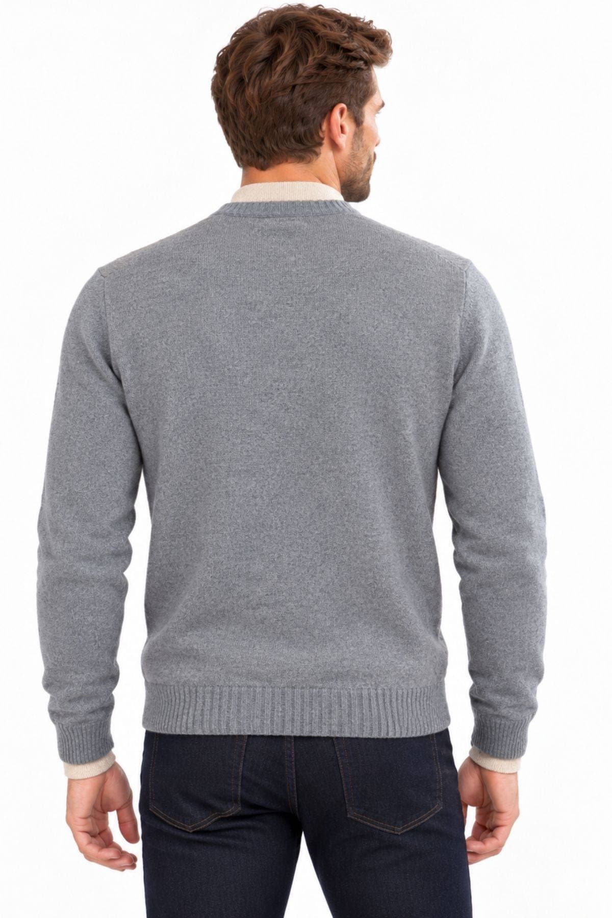 Grey Camel Cashmere Wool Blend Sweater -  - Alternative view 3