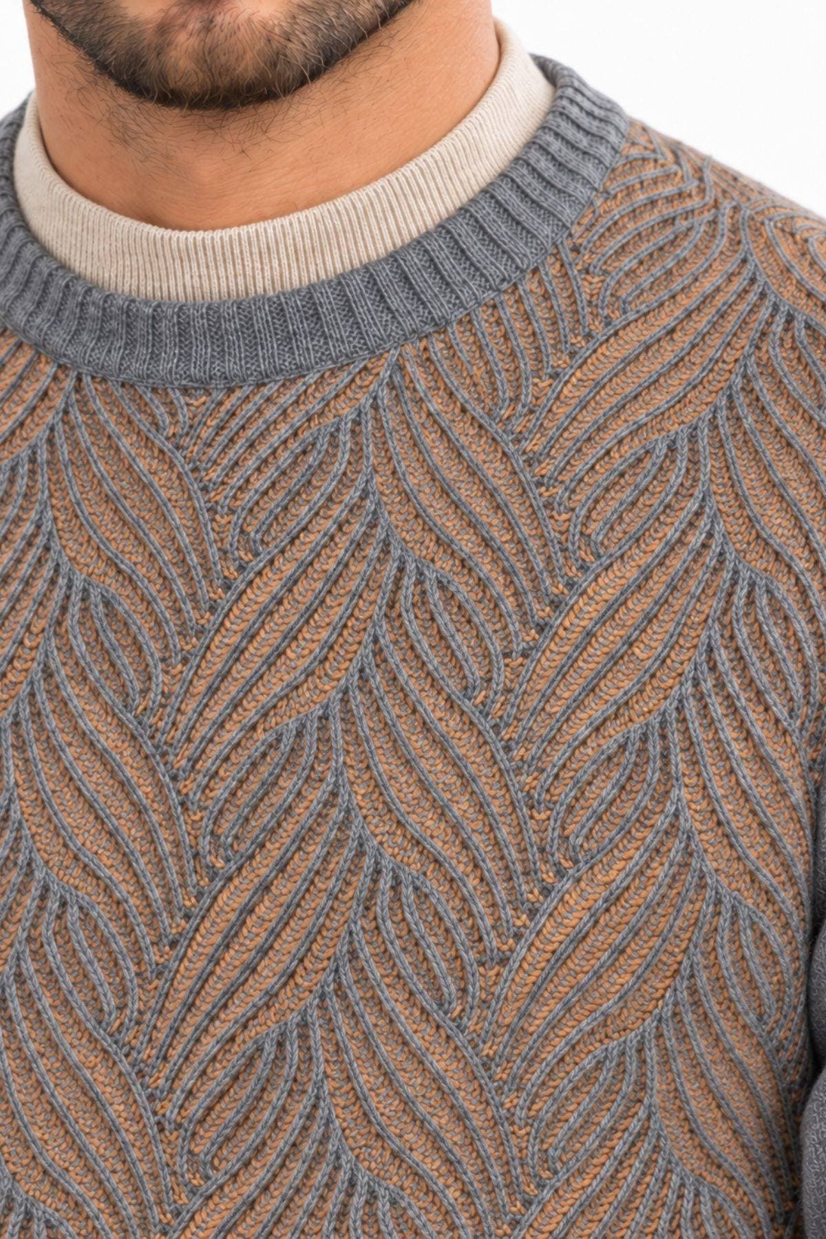 Grey Camel Cashmere Wool Blend Sweater -  - Alternative view 4