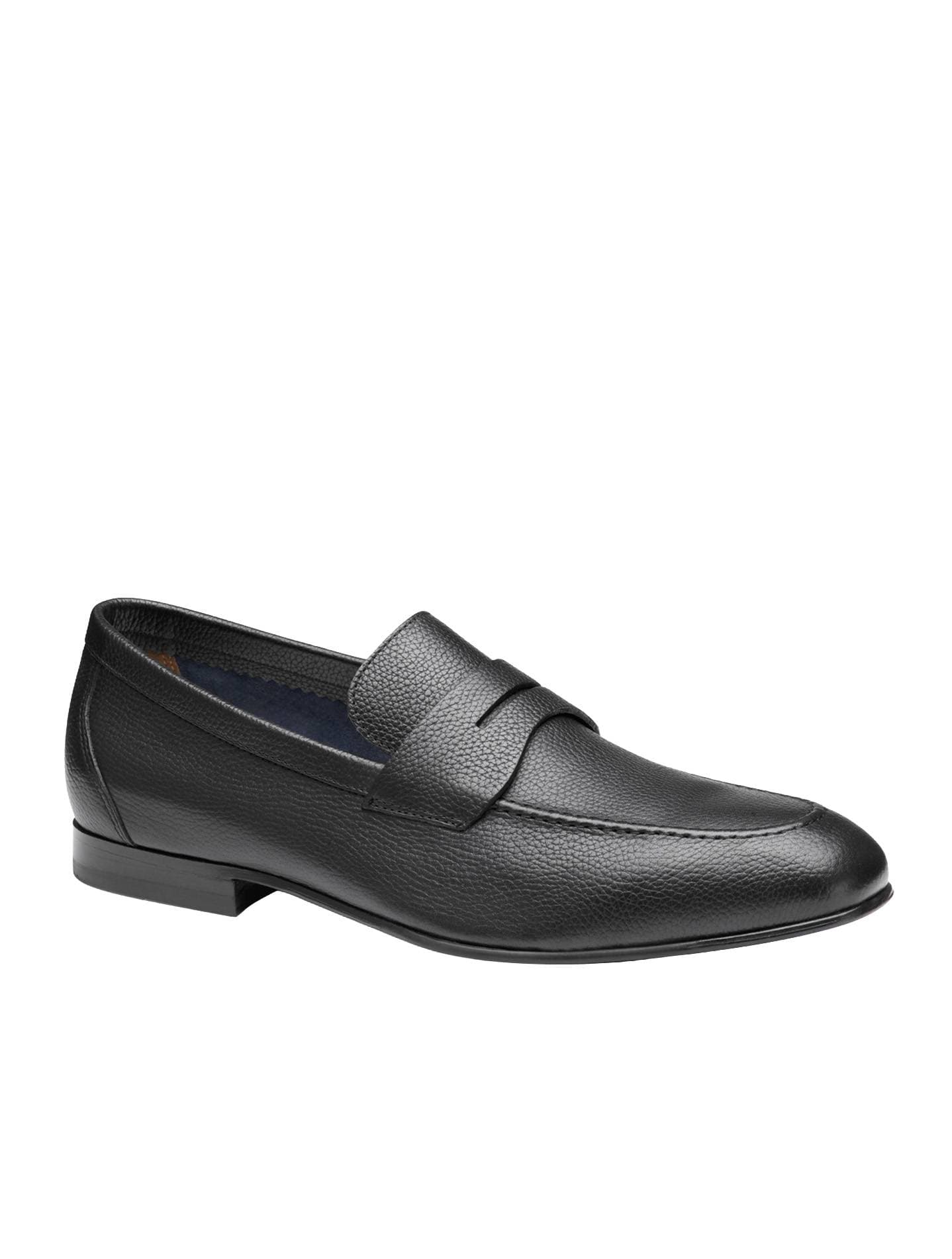 Black Grain Leather Penny Loafer Shoe | Men's -  - Main product view