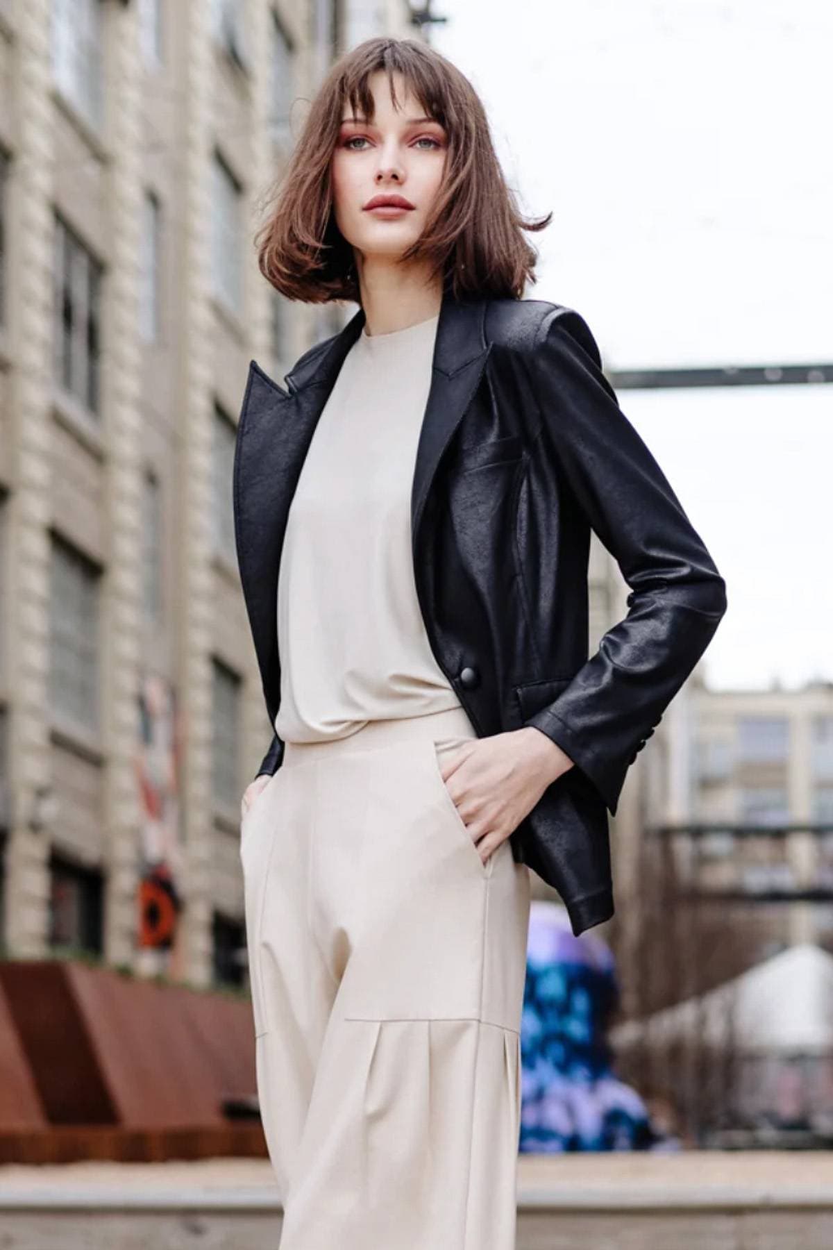 Tailored Liquid Leather Signature Pocket Blazer - $285.00 - View 5 of 5