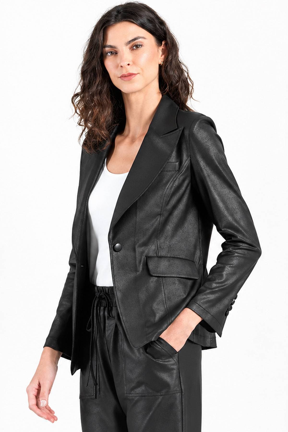 Tailored Liquid Leather Signature Pocket Blazer - $285.00 - View 3 of 5