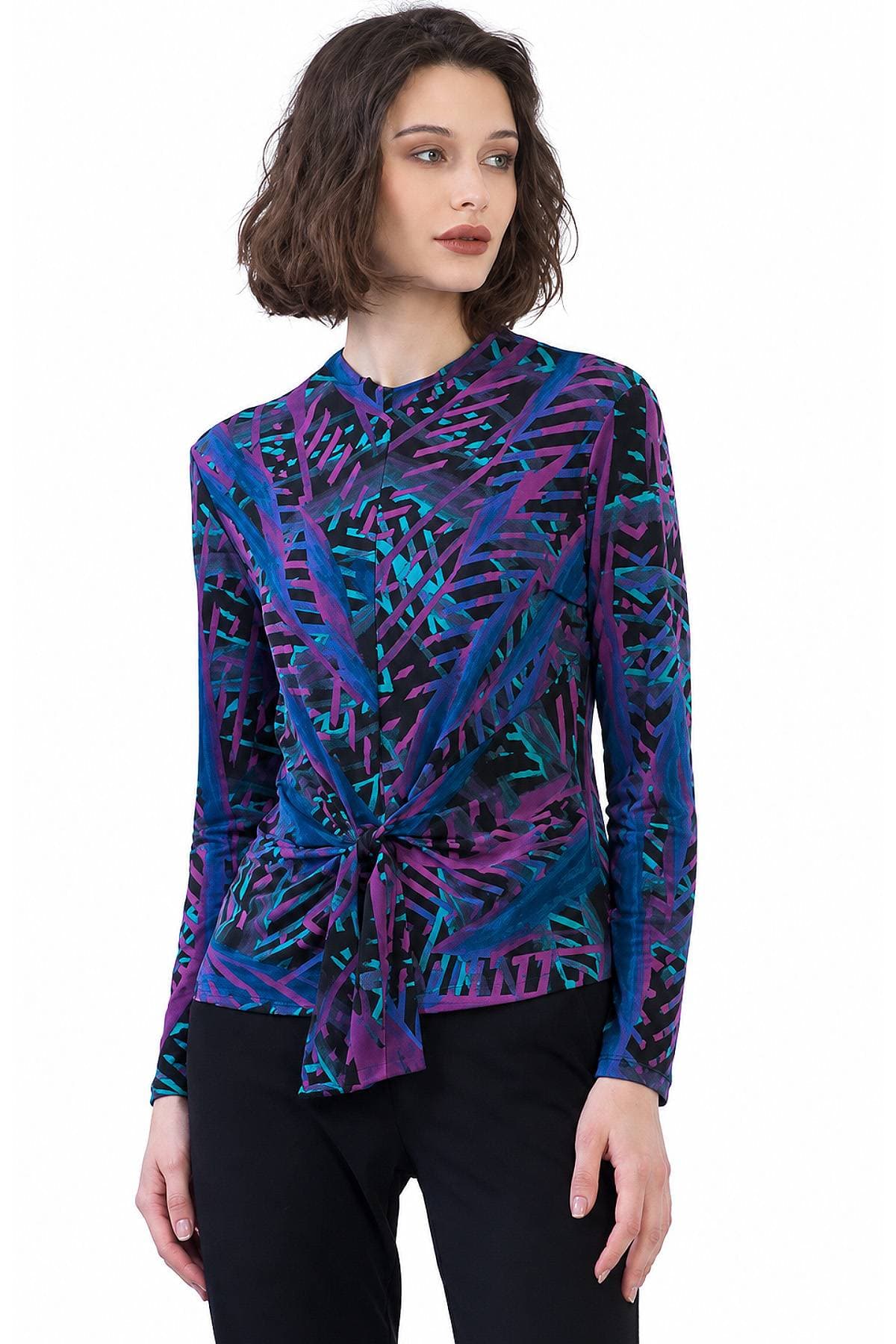 Abstract Print Front-Tie Jersey Knit Top | Women's - $158.00 - View 1 of 4