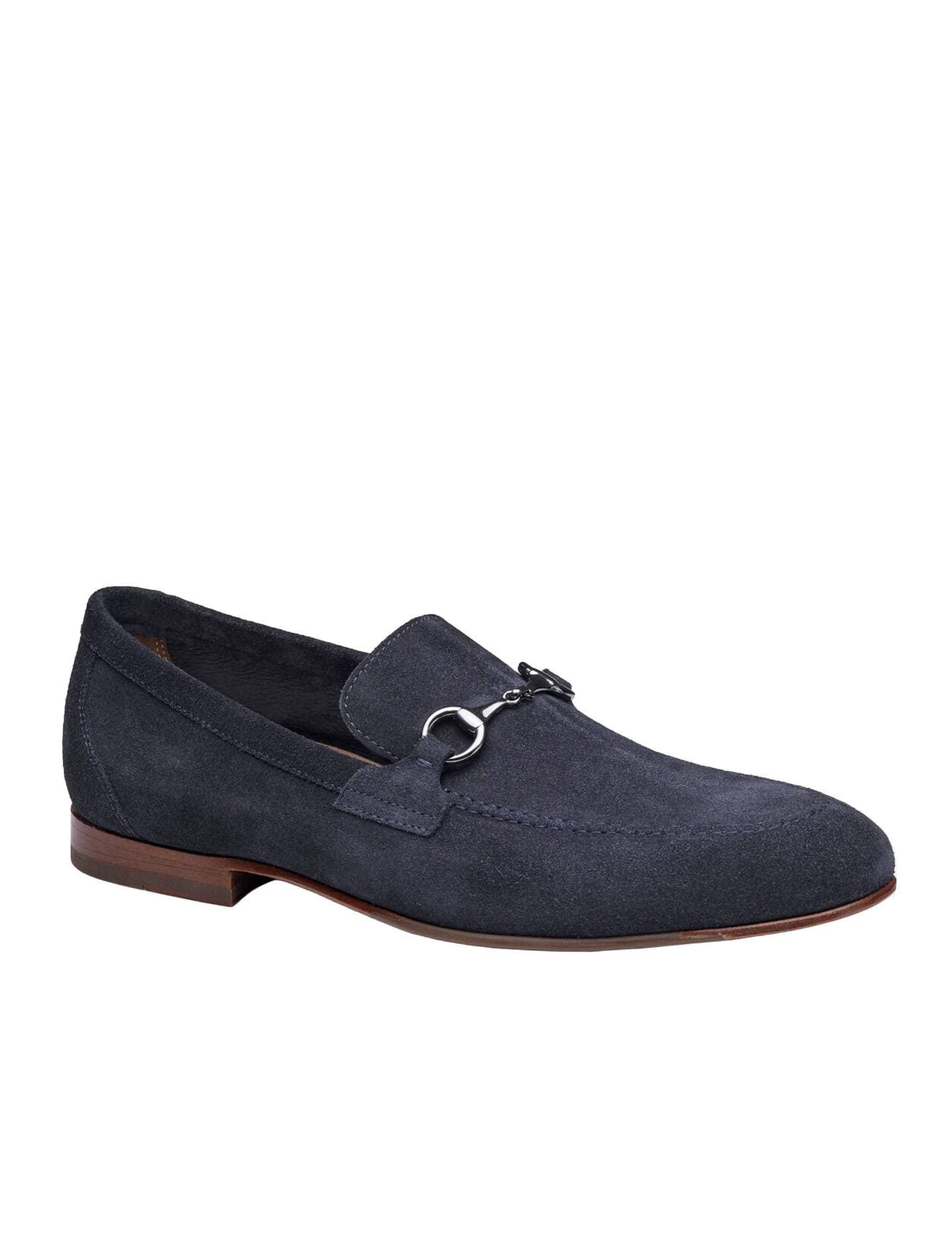 Blue Navy Suede Leather Loafer Shoe | Men's - $245.00 - View 1 of 4