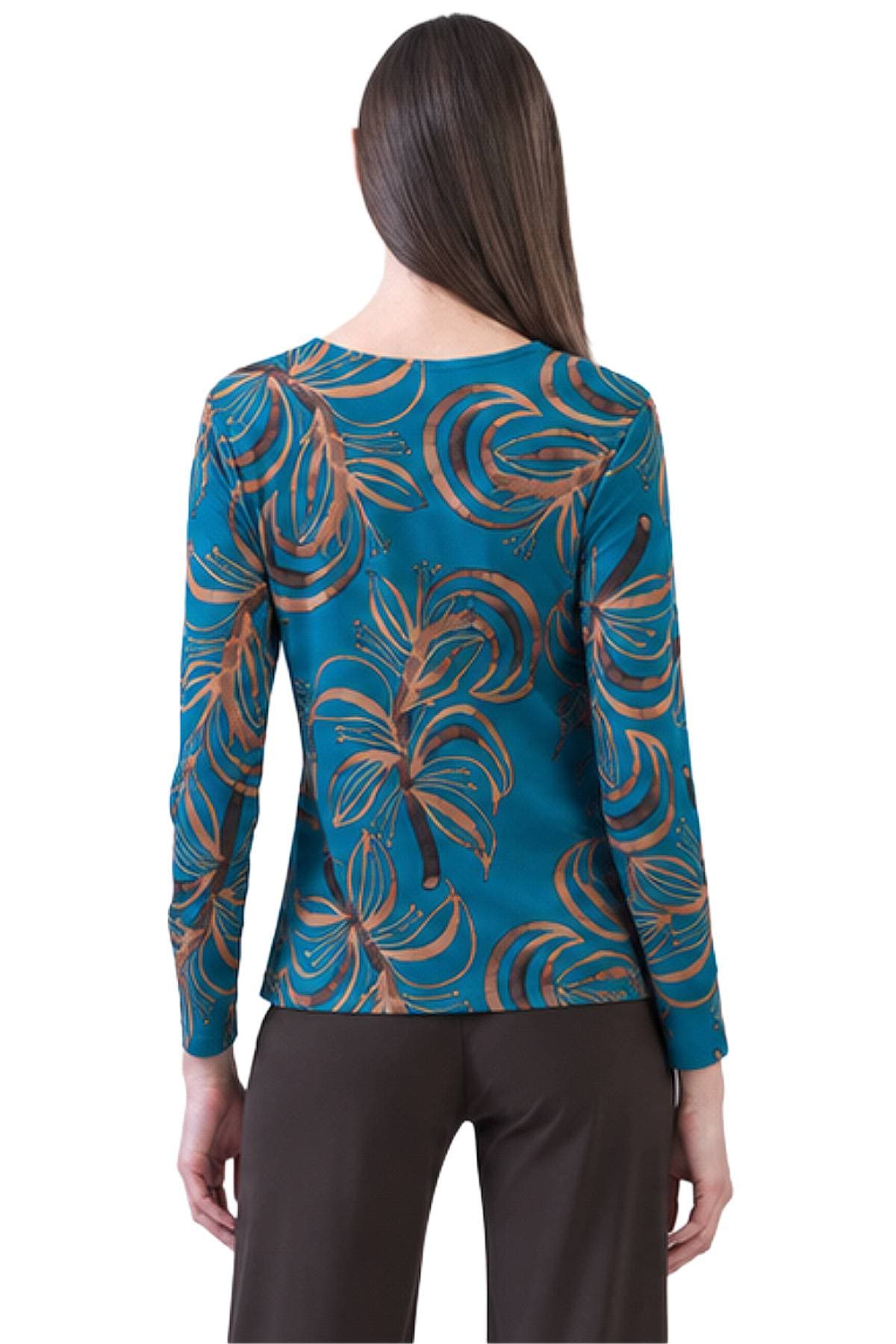 Fall Leaf Print Jersey Overlay Top | Women's -  - Alternative view 3