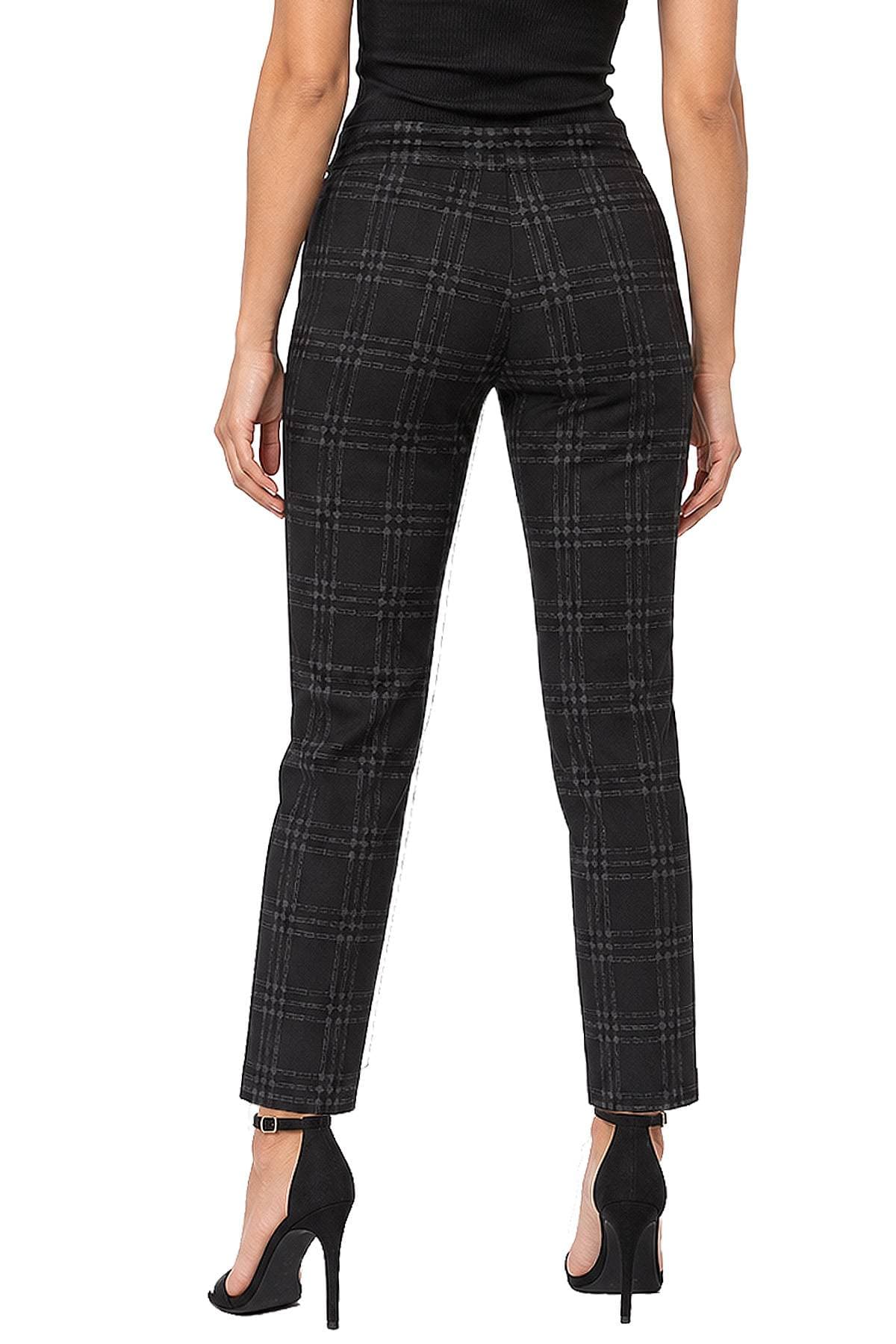 Black and Silver Plaid Pull-on Pant -  - Alternative view 5