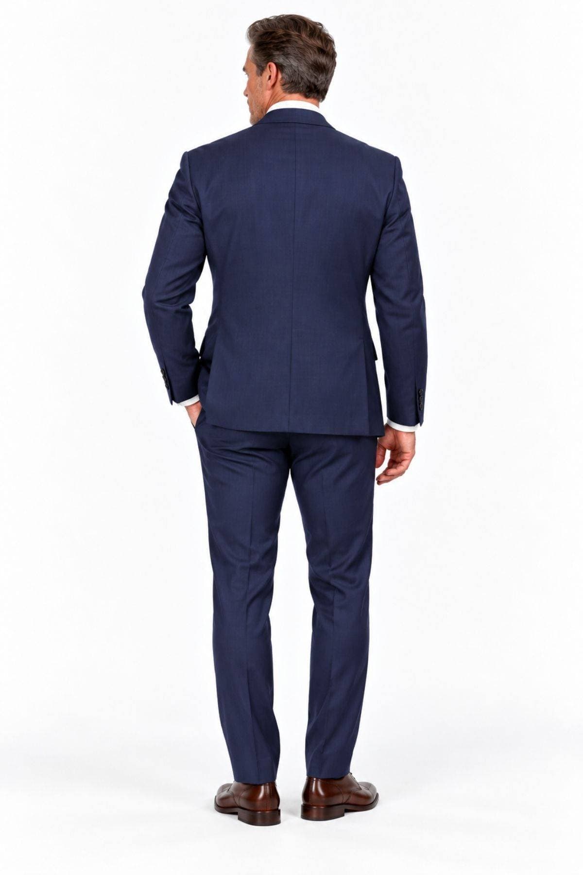Luxury Italian Super 130s Navy Micro-Check Suit - $2,850.00 – $3,100.00 - View 6 of 6
