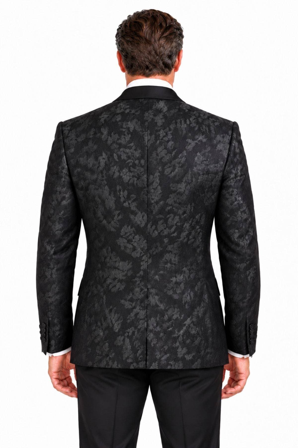 Luxury Black Dinner Jacket with Silver Lurex Print - $1,685.00 - View 3 of 5
