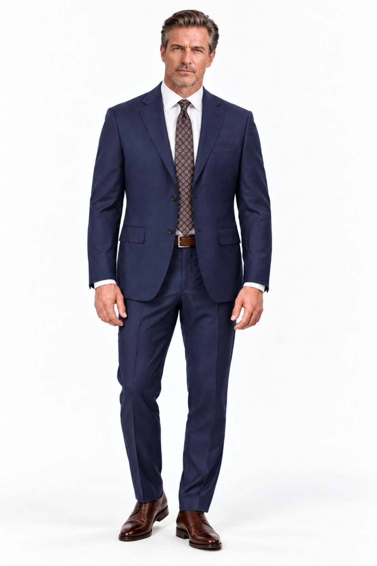 Luxury Italian Super 130s Navy Micro-Check Suit -  - Main product view