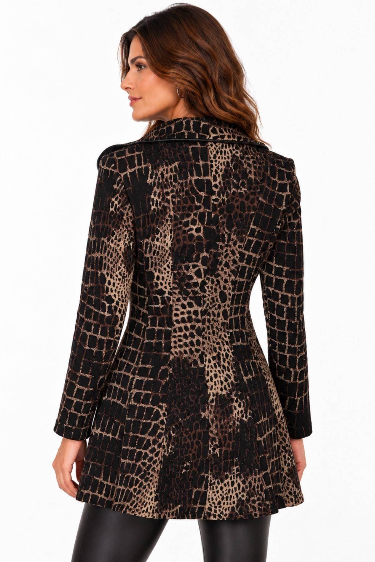 Animal Print Knit Jacket -  - Alternative view 4