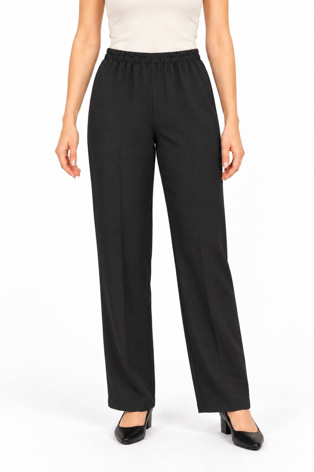 Black Crepe Relaxed Pull-On Pant | Women's -  - Main product view