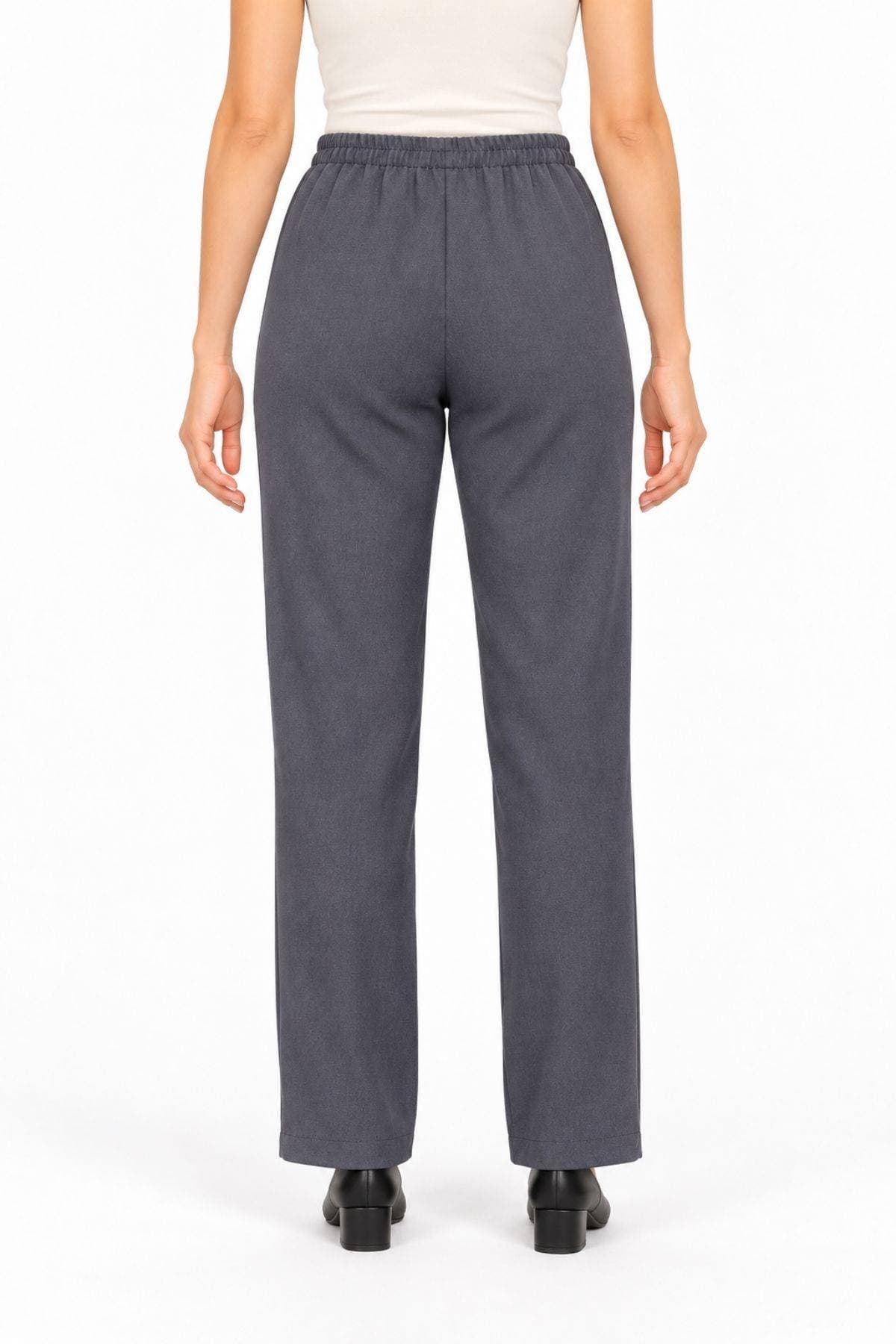 Charcoal Grey Crepe Relaxed Pull-On Pant | Women's -  - Alternative view 3
