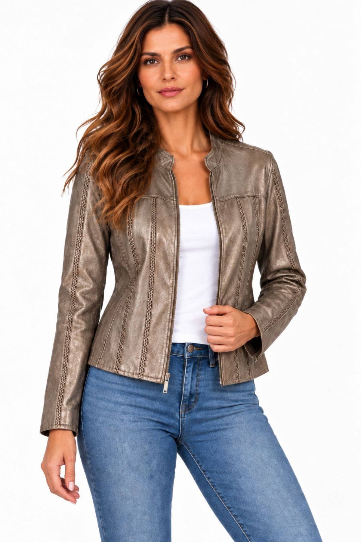 Bronze Vegan Leather Jacket - $295.00 - View 1 of 4