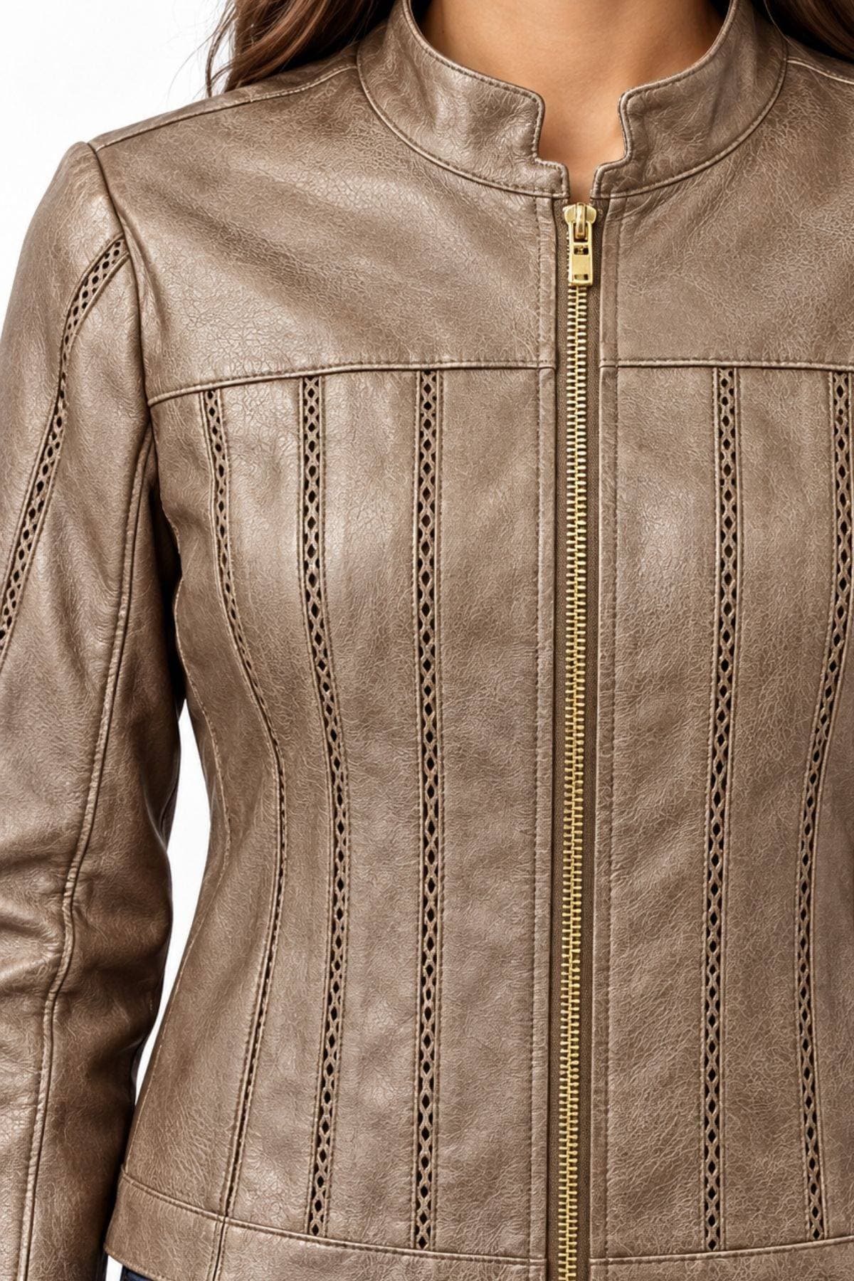 Bronze Vegan Leather Jacket - $295.00 - View 4 of 4