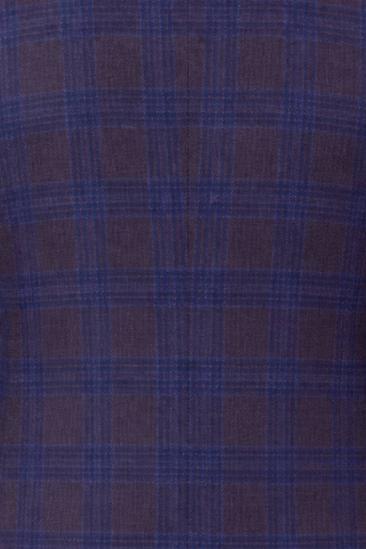 Italian Super 130s Wool Sport Coat – Eggplant Plaid -  - Alternative view 2