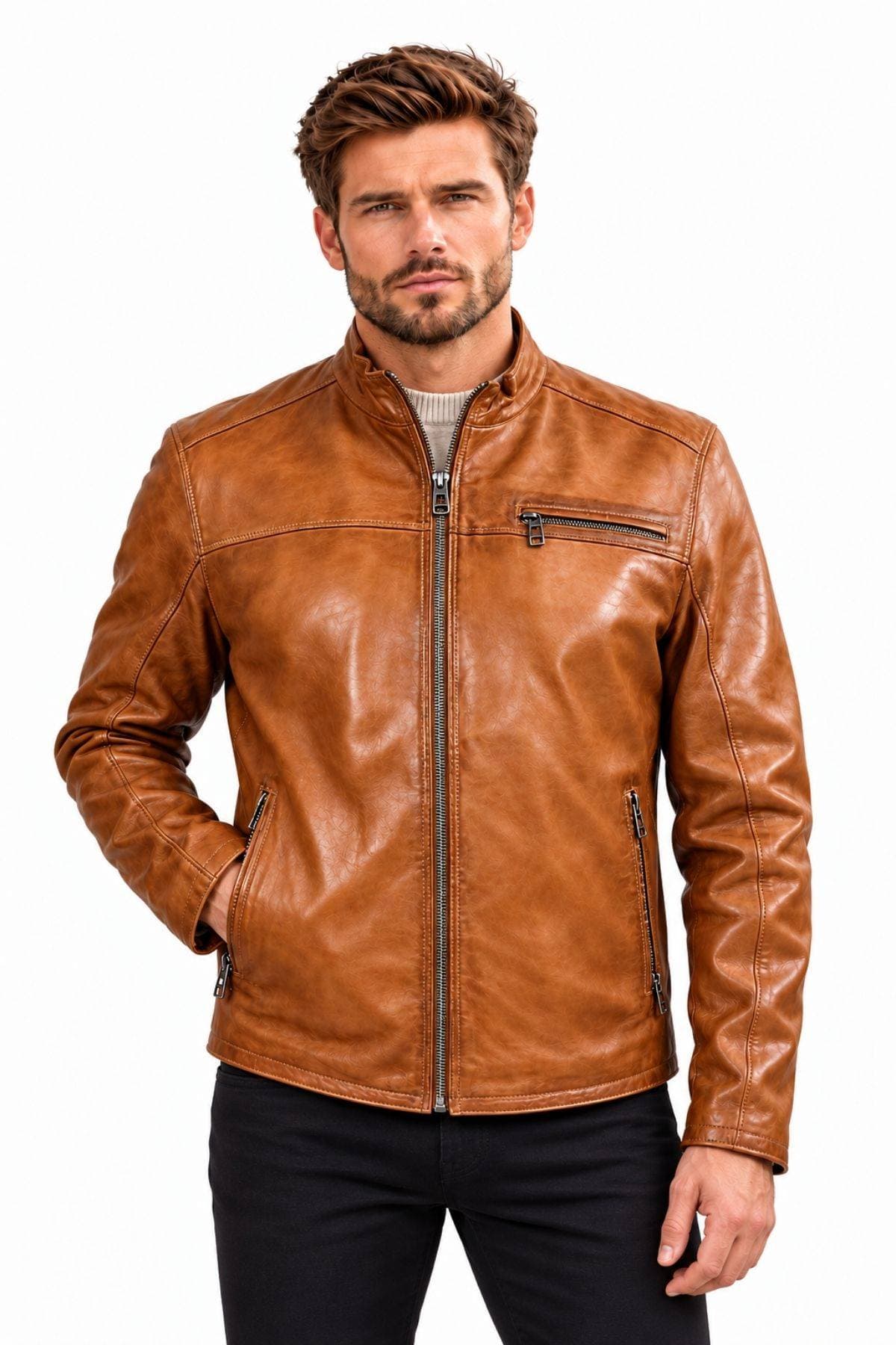 Milestone of Germany Vintage Nappa Leather Jacket – Caramel - $785.00 - View 1 of 4