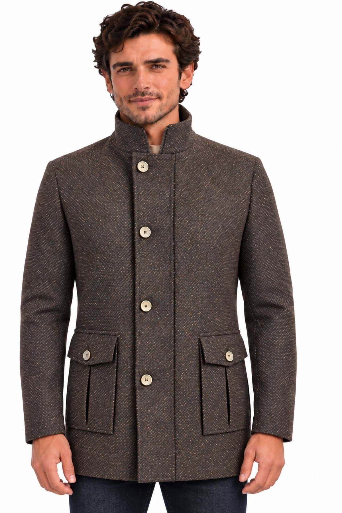 Italian Brown Tweed Travel Jacket - $1,465.00 - View 1 of 5