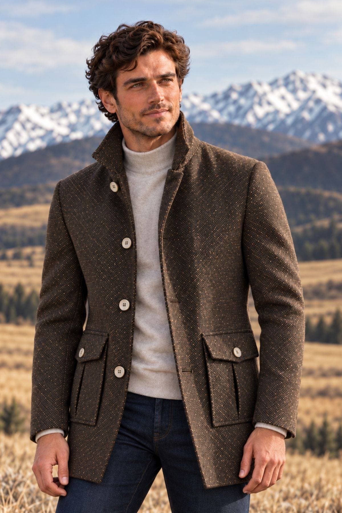 Italian Brown Tweed Travel Jacket - $1,465.00 - View 2 of 5