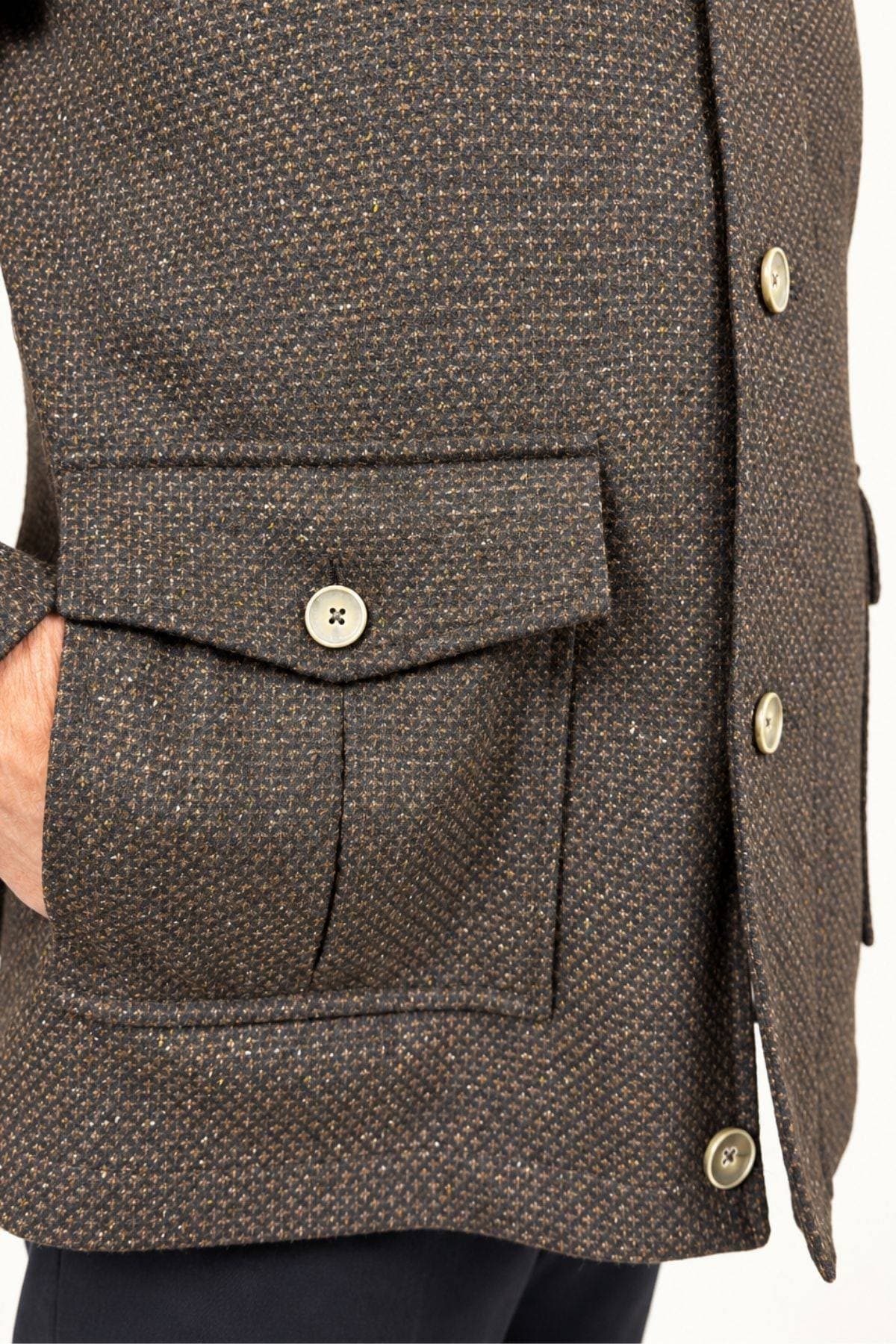 Italian Brown Tweed Travel Jacket - $1,465.00 - View 4 of 5