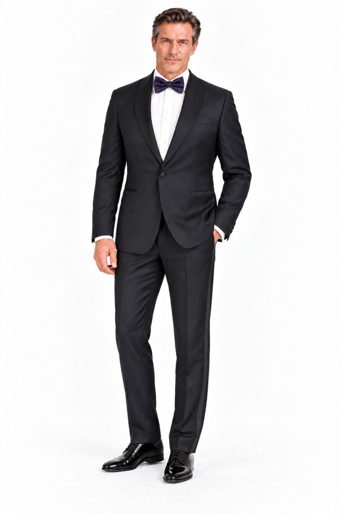 Luxury Italian Super 150s Peak Lapel Tuxedo - $2,765.00 - View 1 of 5