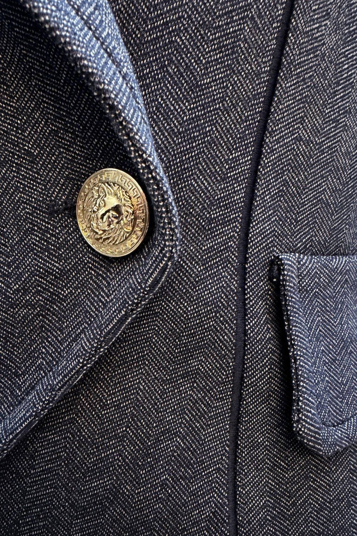 Luxe Stretch Denim Jersey Double-Breasted Jacket | Women's - $295.00 - View 4 of 8