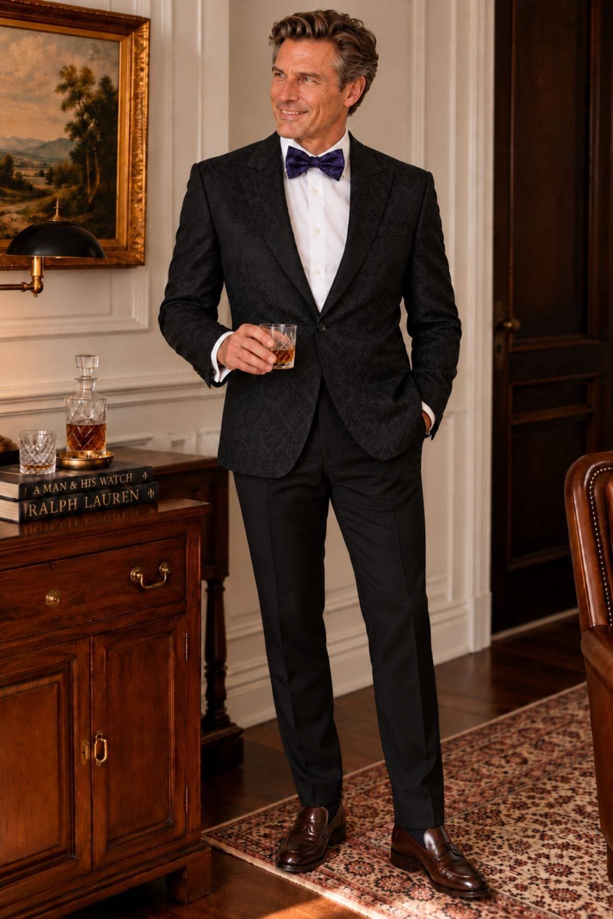 Luxury Italian Super 150s Peak Lapel Tuxedo - $2,765.00 - View 3 of 5