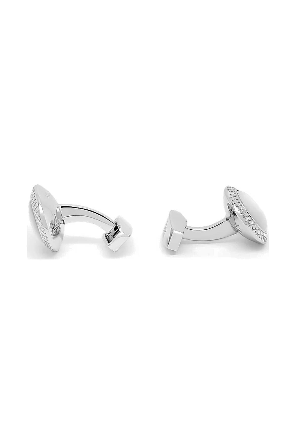 White Mother-of-Pearl Diamond-Pattern Cufflinks -  - Alternative view 2