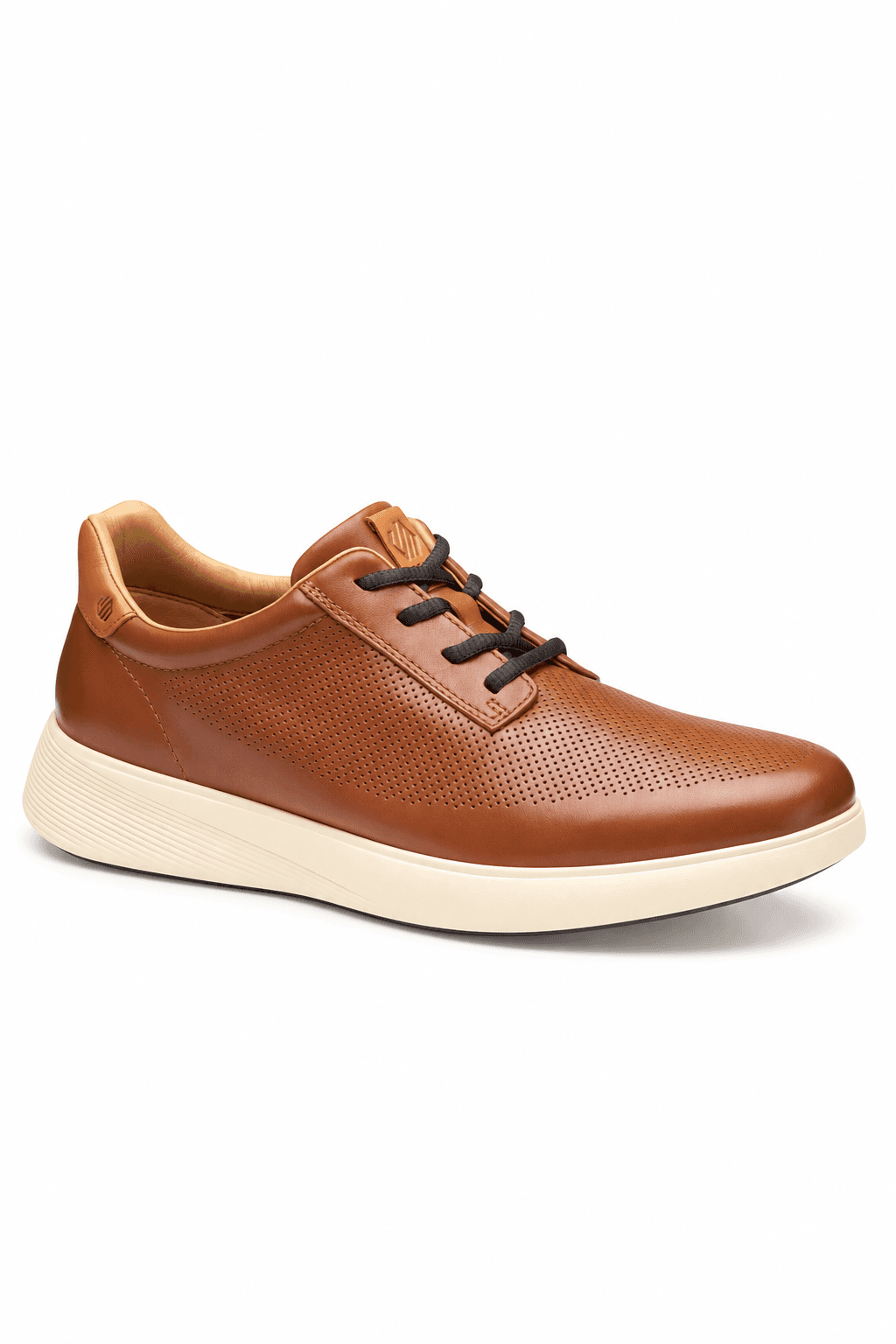 Tan Perforated Leather Lace-Up Sneaker | Men's -  - Main product view